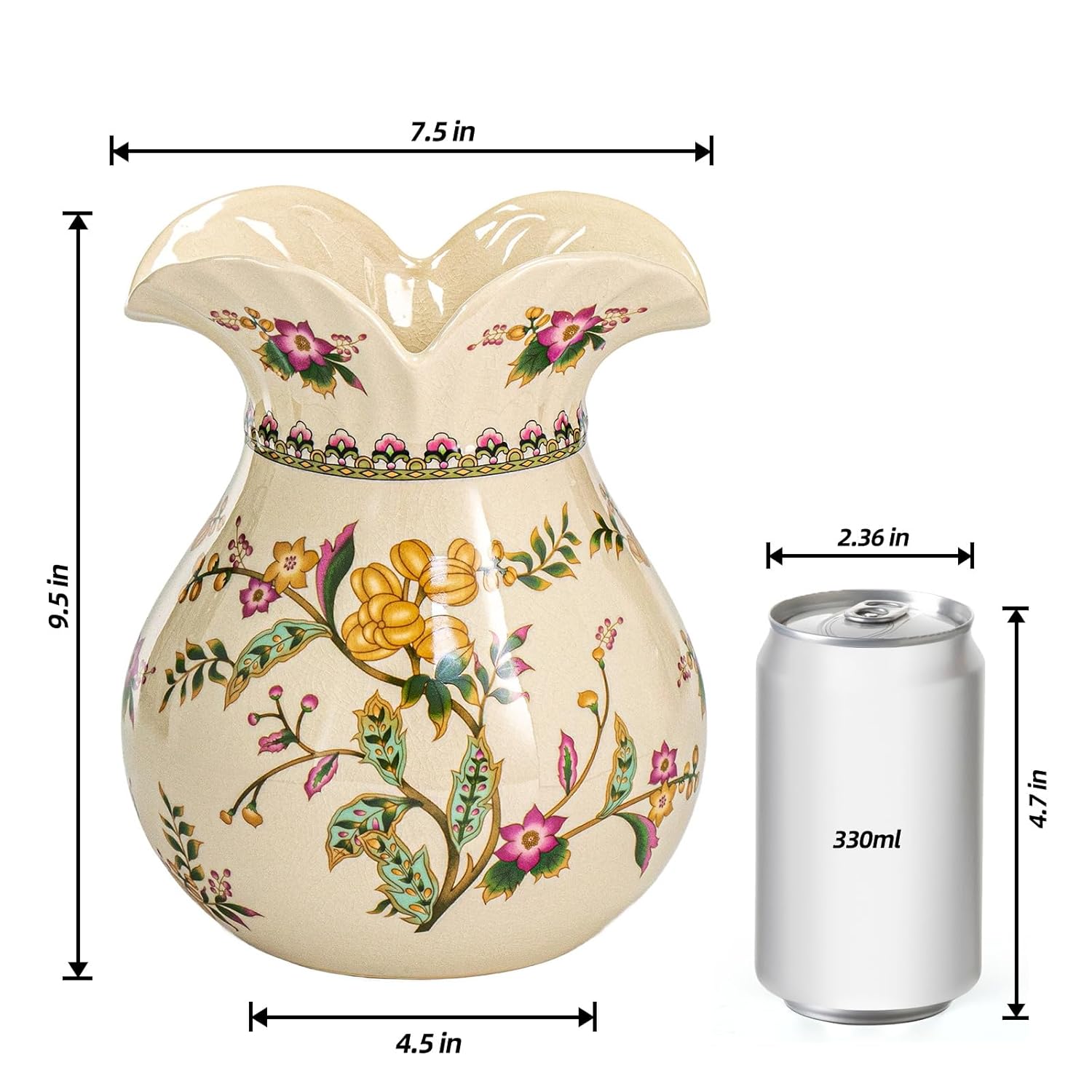 KAMMAK colorful hand blown glass vase with round wide mouth design