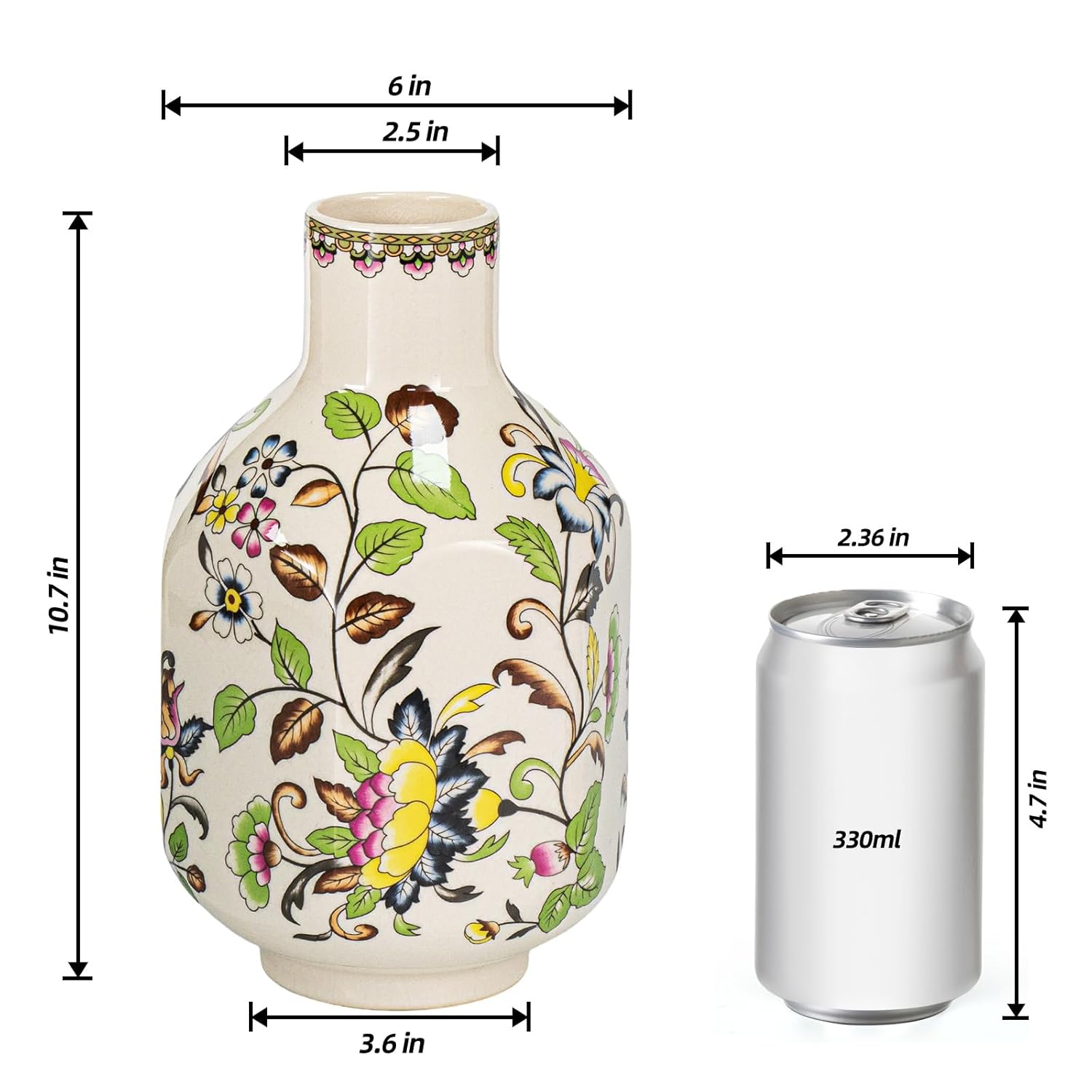 KAMMAK colorful hand blown glass vase with round wide mouth design
