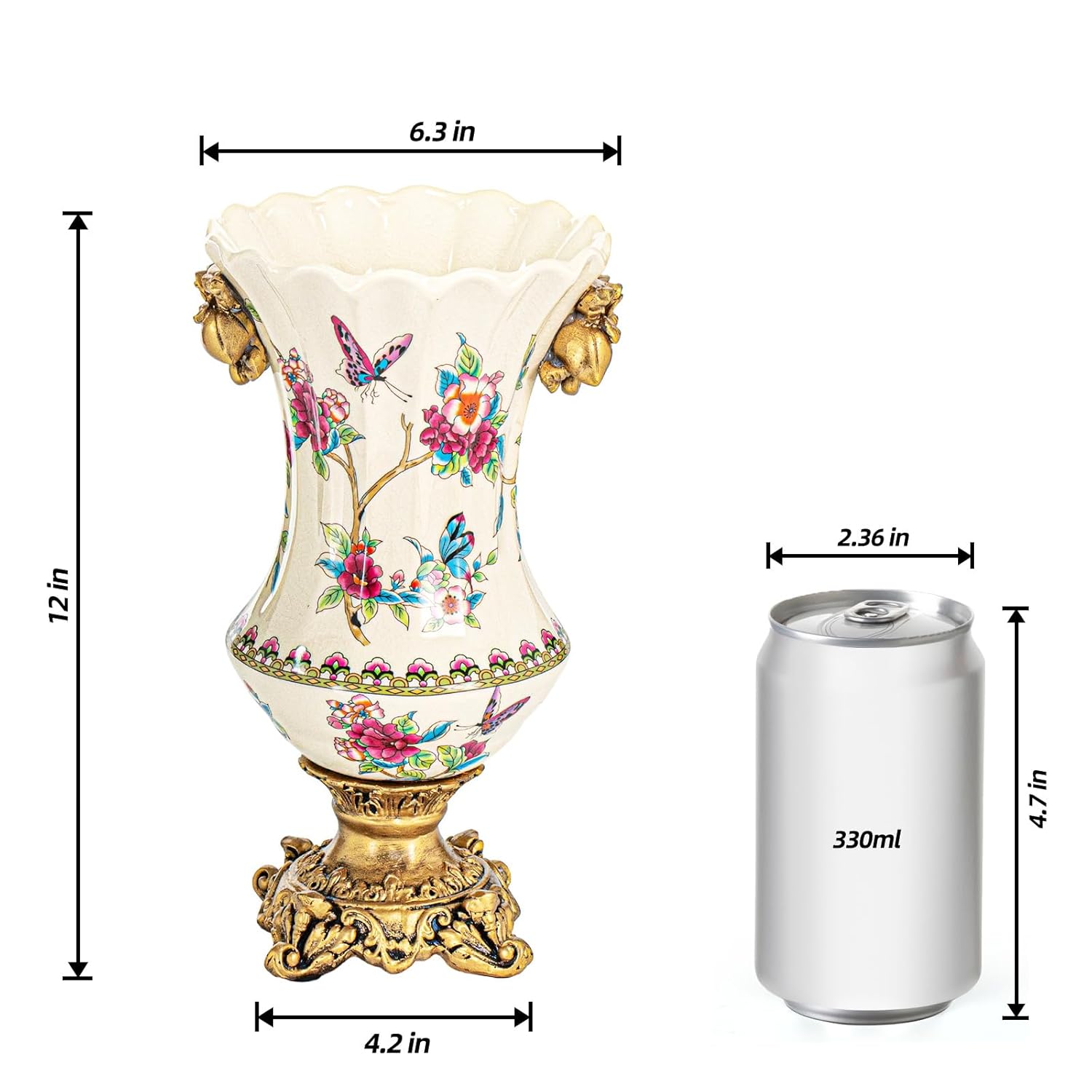 KAMMAK colorful hand blown glass vase with round wide mouth design