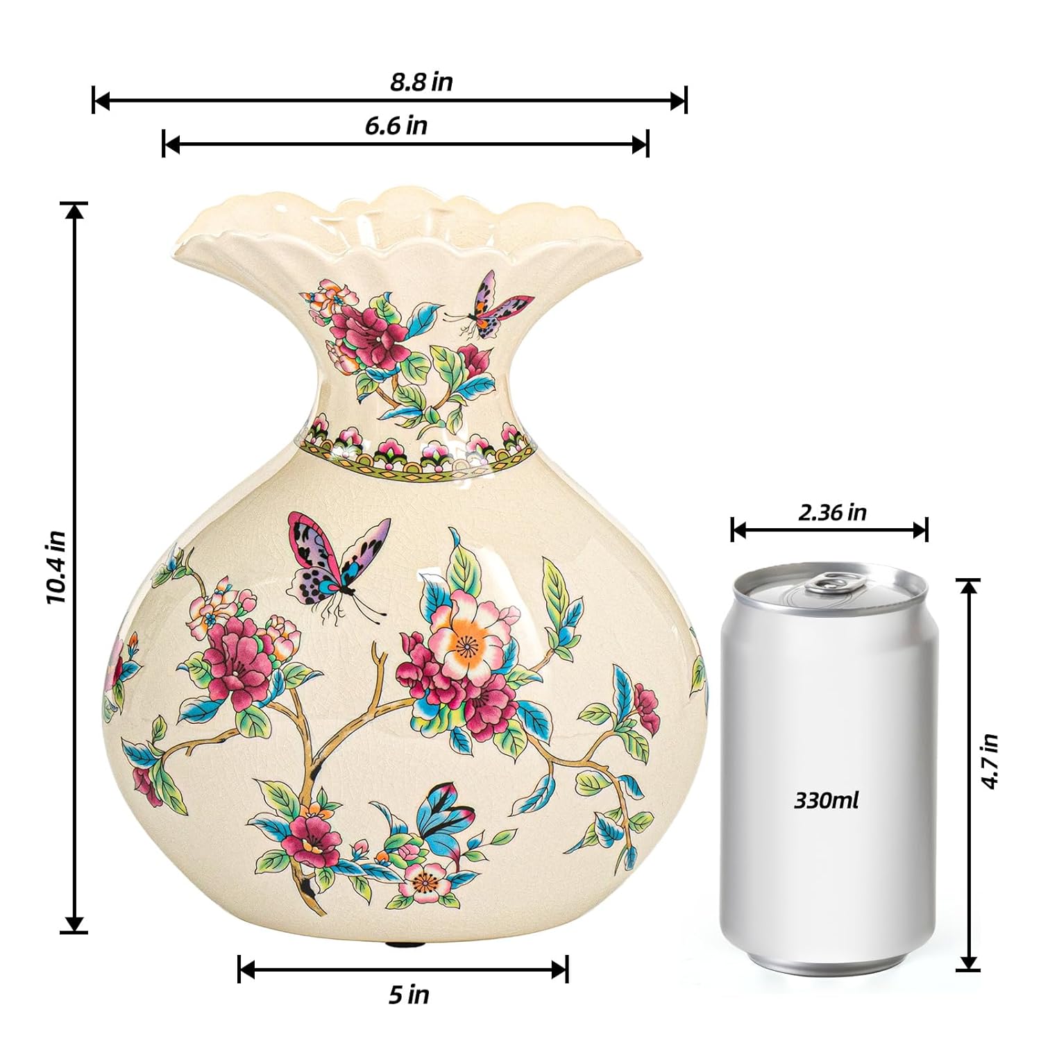 KAMMAK colorful hand blown glass vase with round wide mouth design