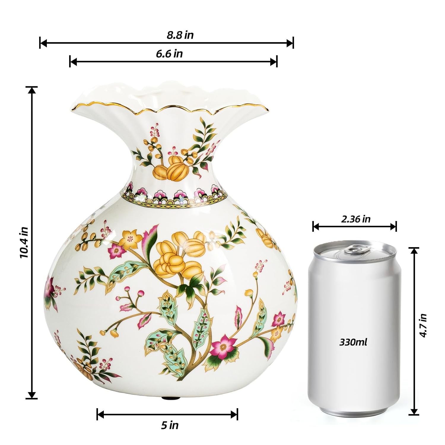 KAMMAK colorful hand blown glass vase with round wide mouth design