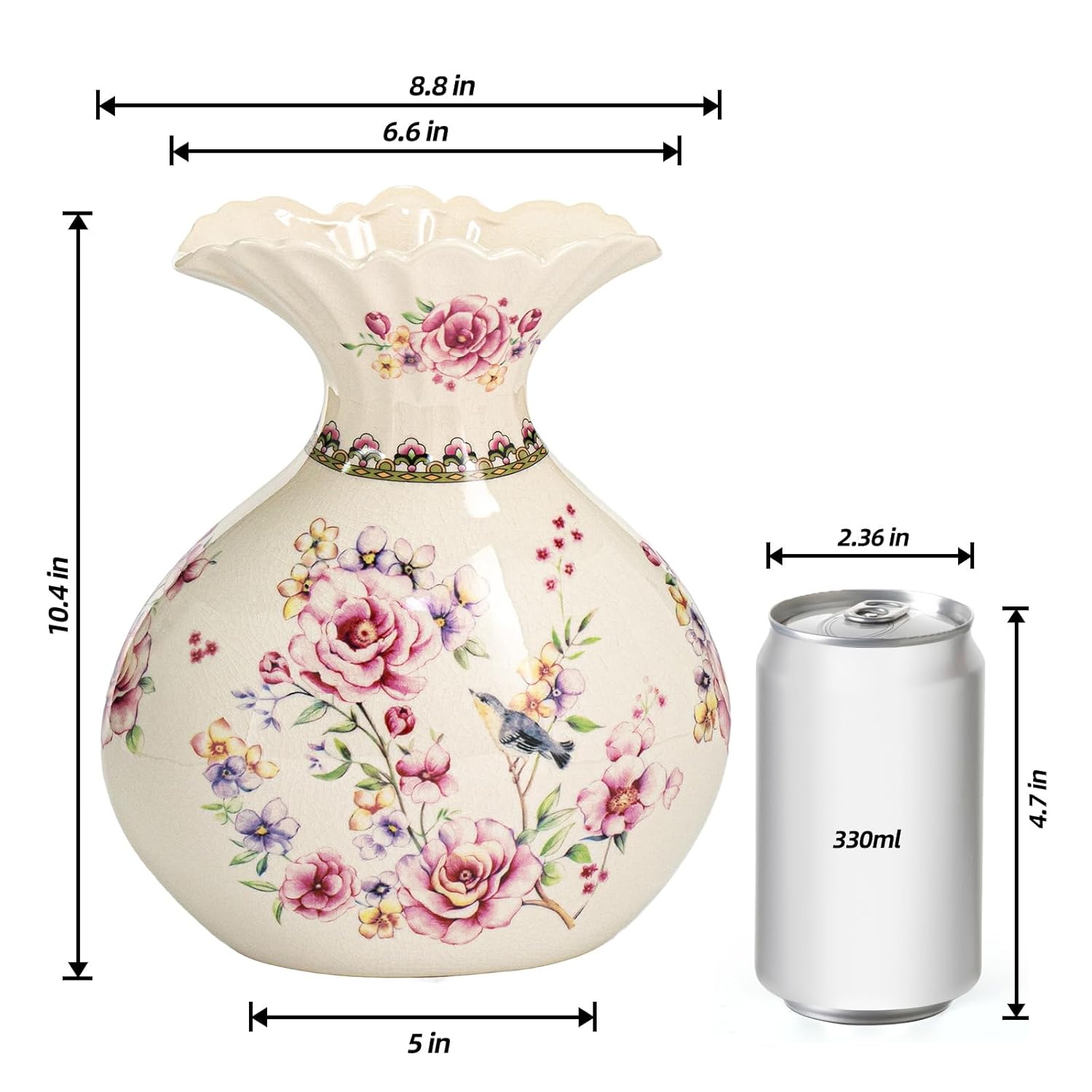 KAMMAK colorful hand blown glass vase with round wide mouth design