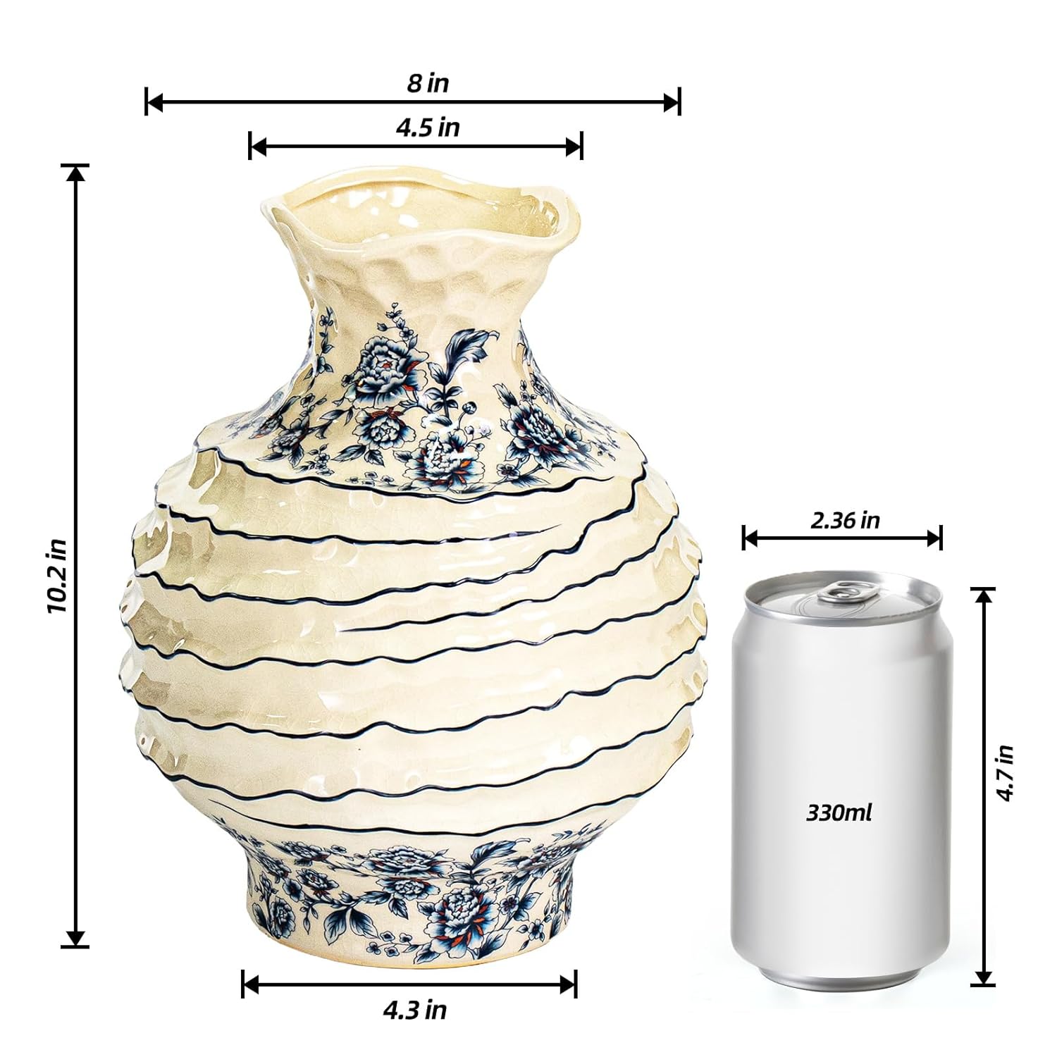 KAMMAK colorful hand blown glass vase with round wide mouth design