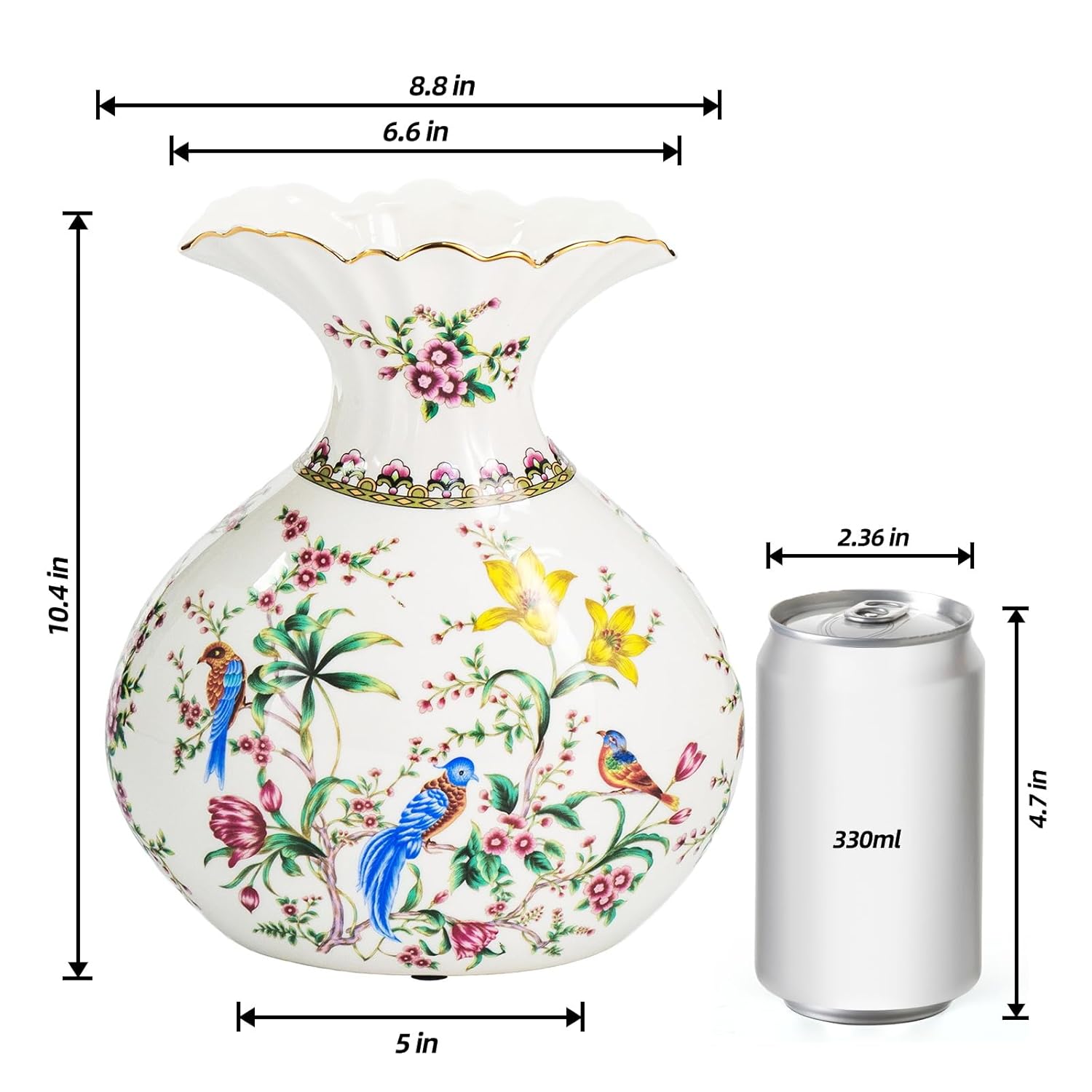 KAMMAK colorful hand blown glass vase with round wide mouth design