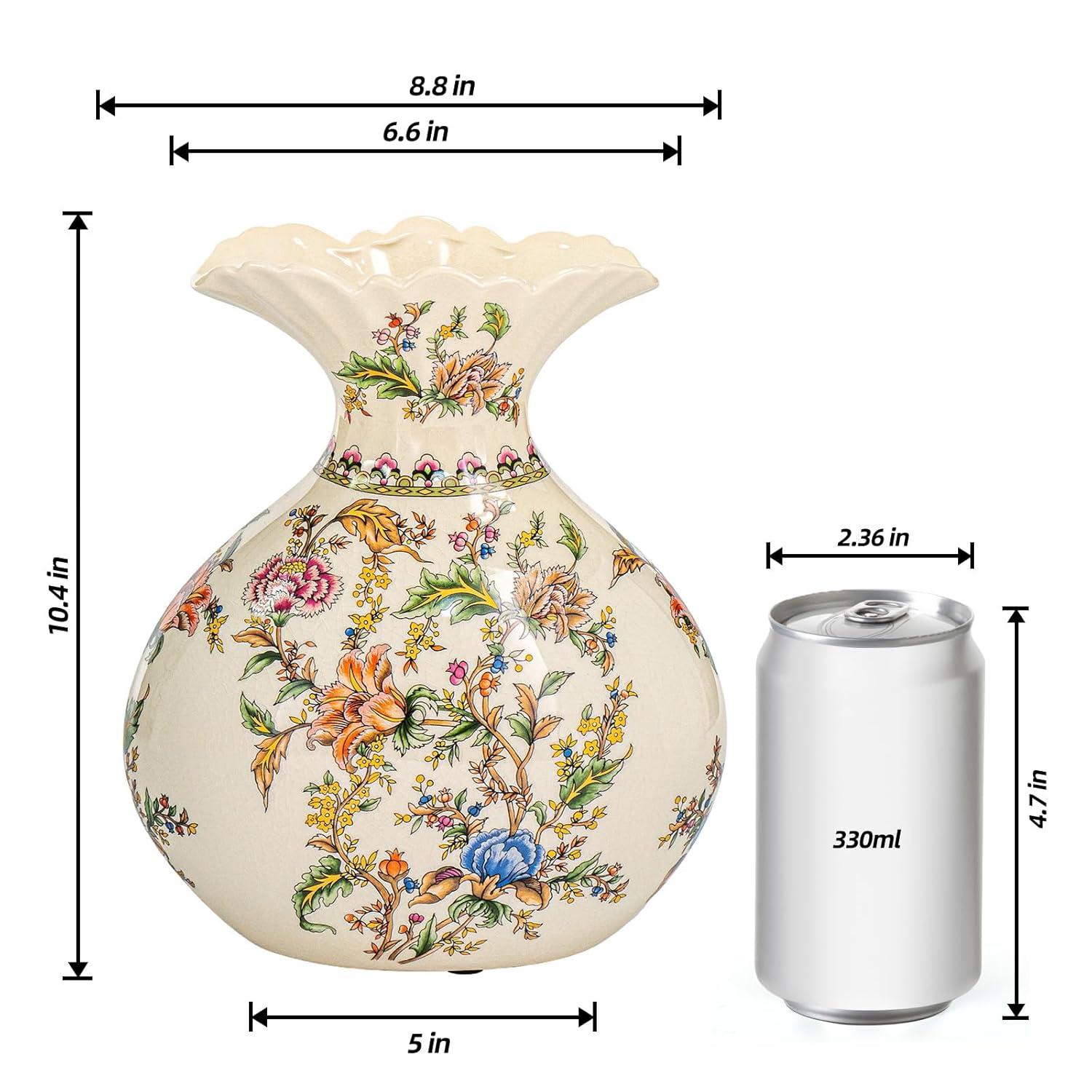 KAMMAK colorful hand blown glass vase with round wide mouth design
