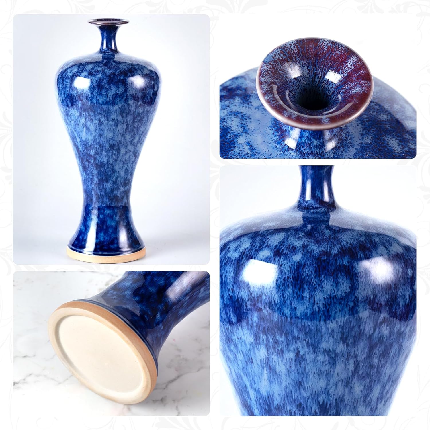 KAMMAK colored ceramic vase - hand-painted ceramic detail