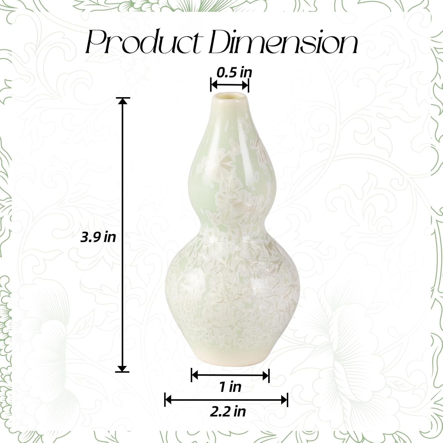 KAMMAK colored ceramic vase - beautiful hand-painted decorative vase with modern minimalist floral design