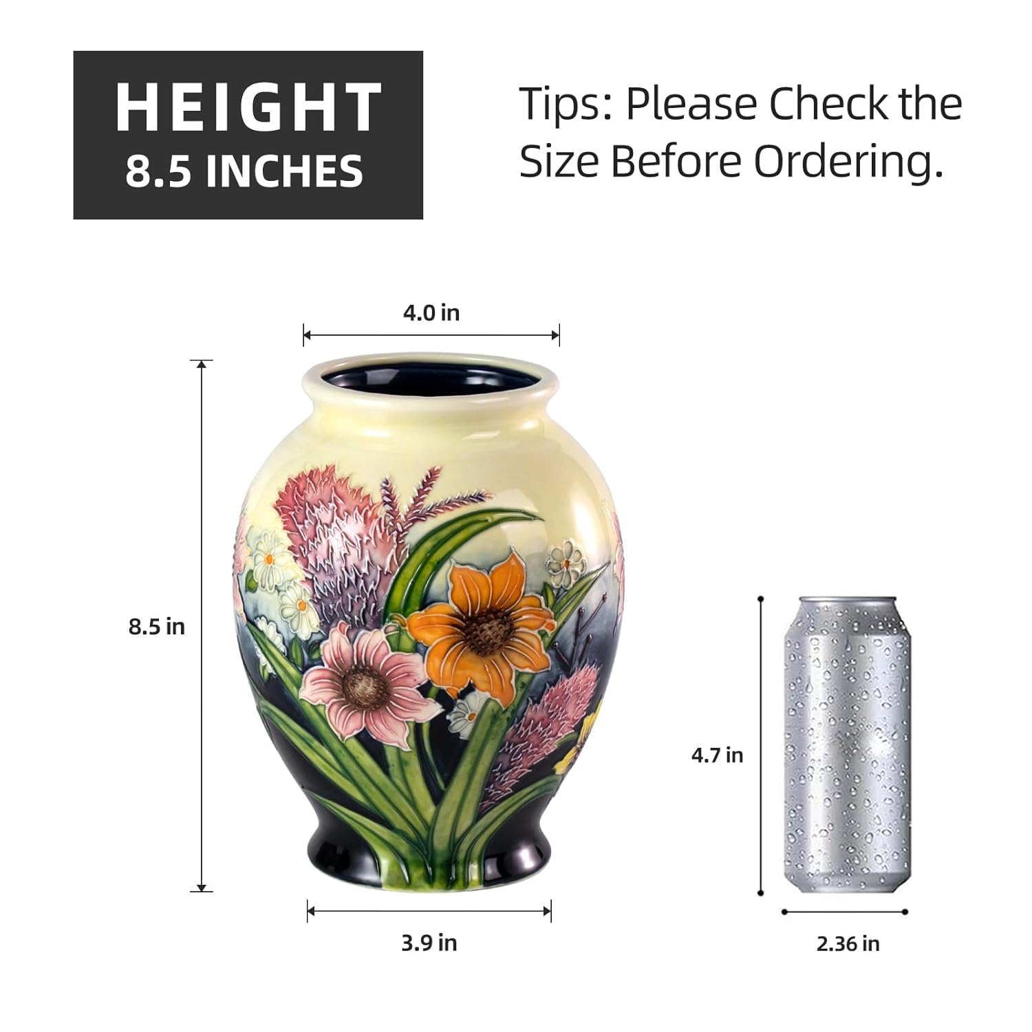 KAMMAK colored ceramic vase hand painted decorative vase