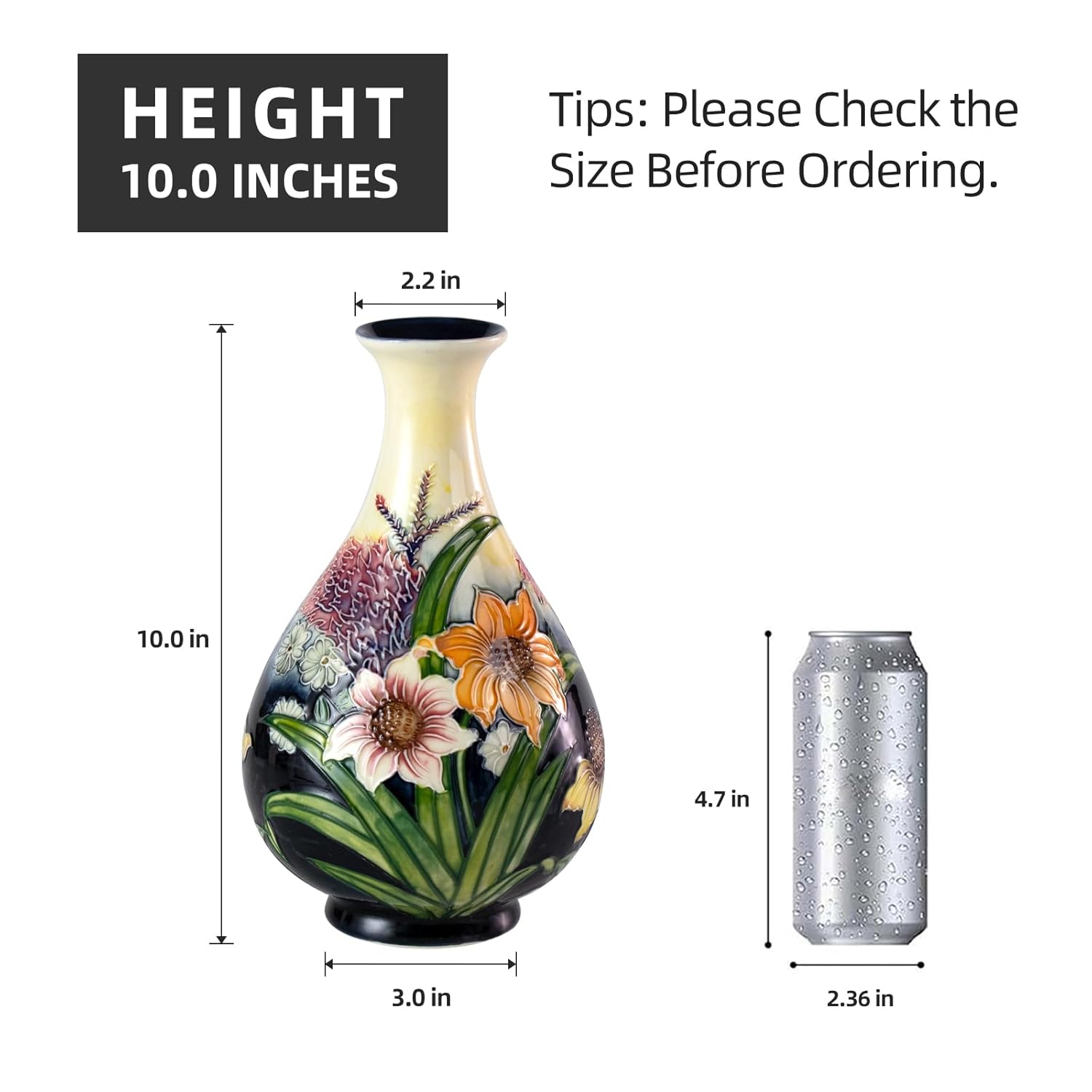 KAMMAK colored ceramic vase hand painted decorative vase