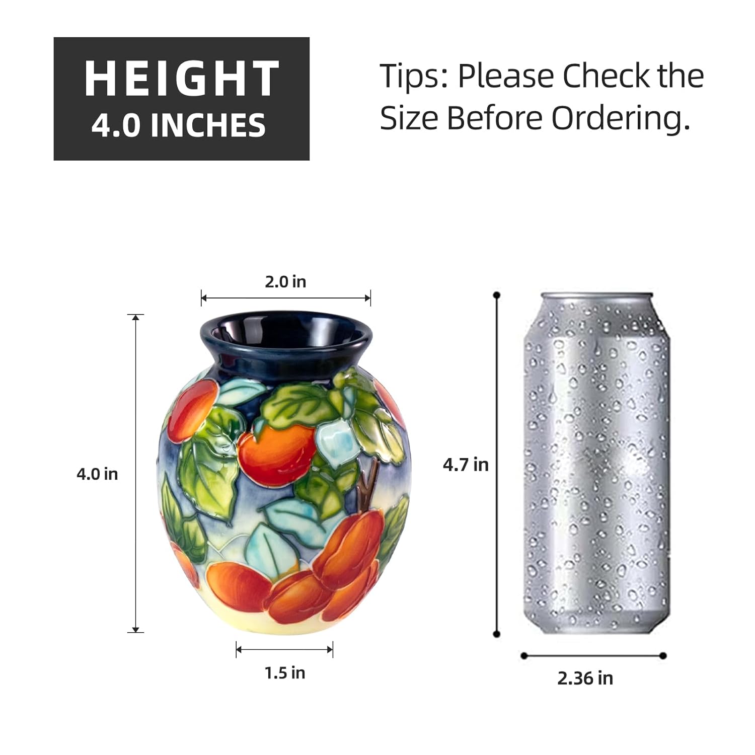 KAMMAK colored ceramic vase hand painted decorative vase