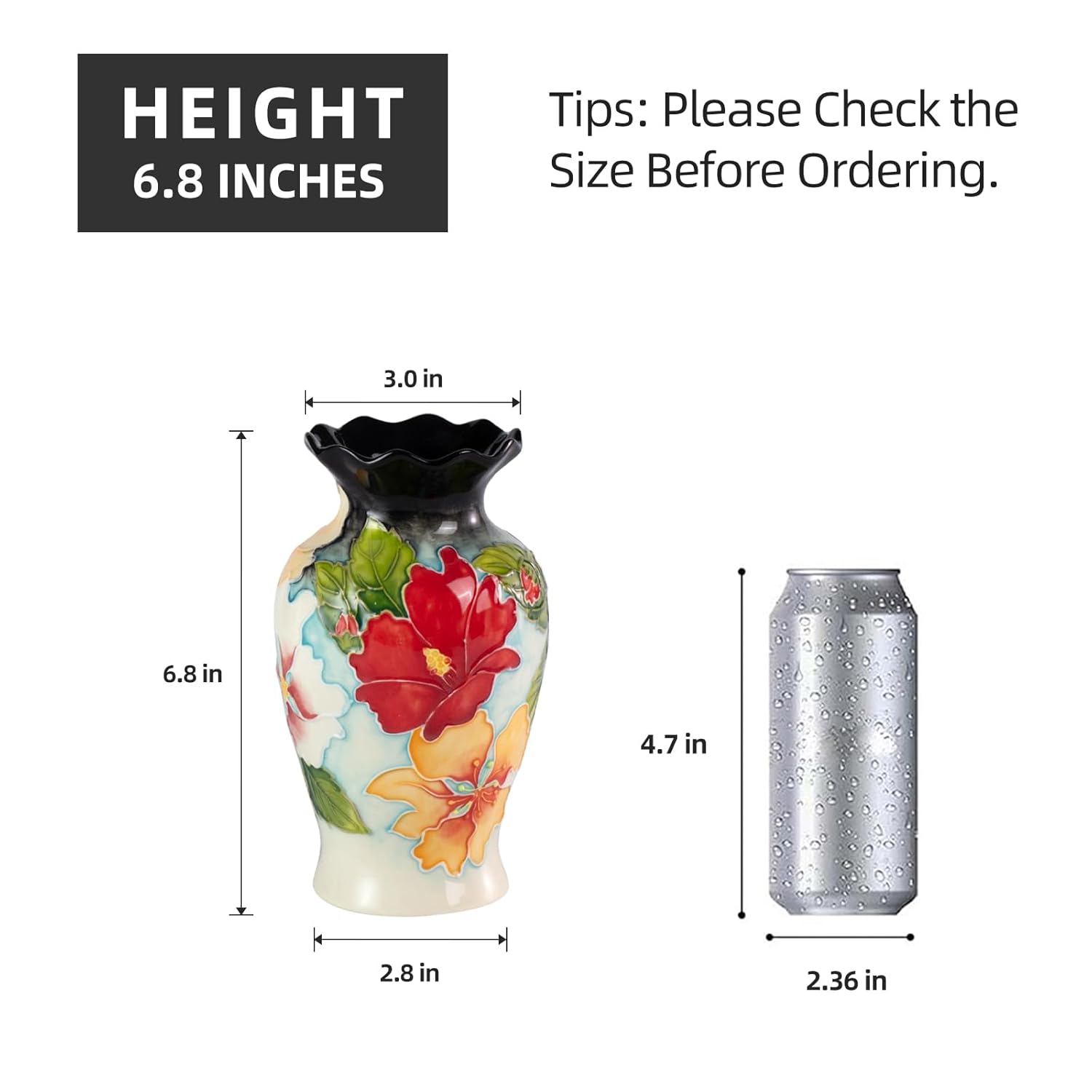 KAMMAK colored ceramic vase hand painted decorative vase