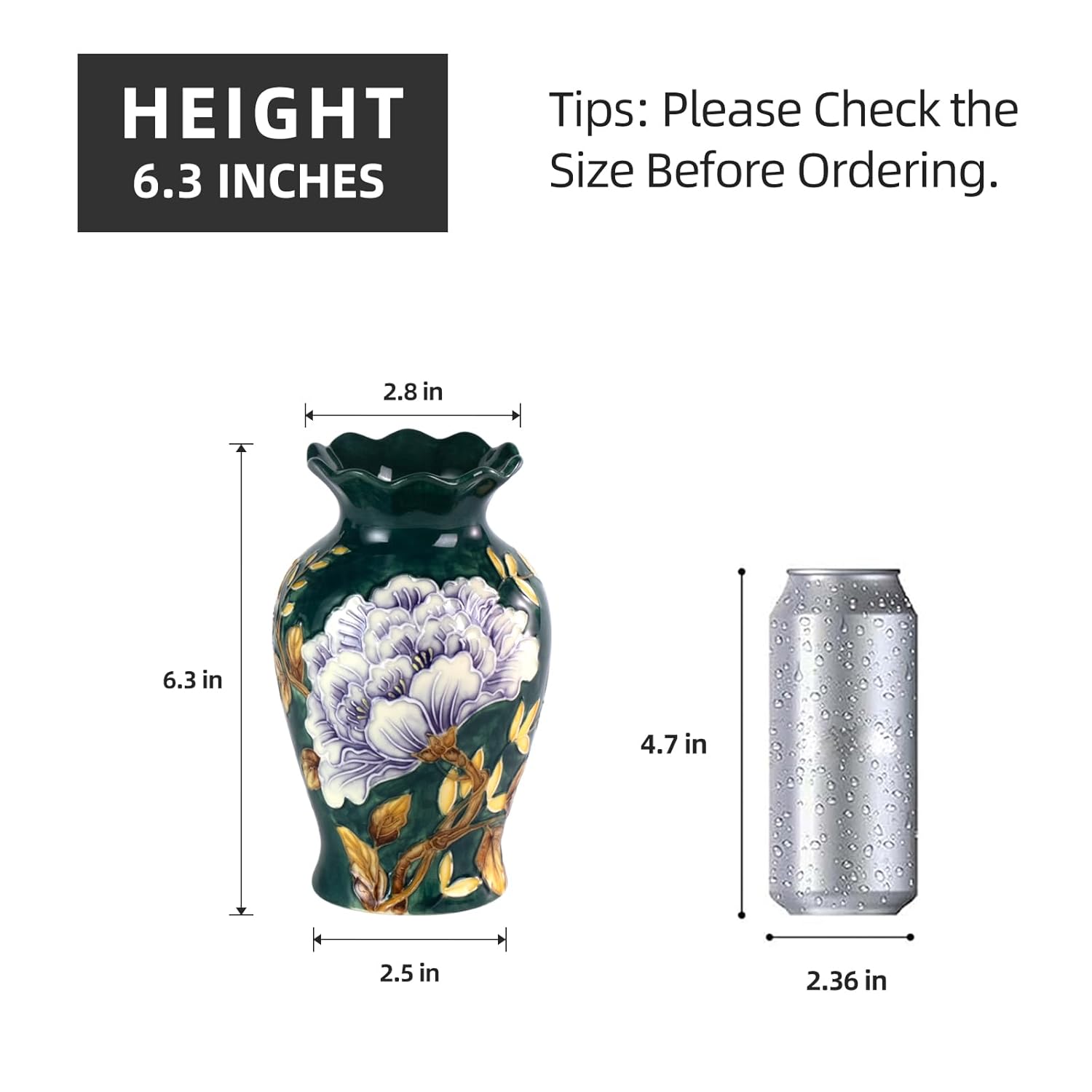 KAMMAK colored ceramic vase hand painted decorative vase