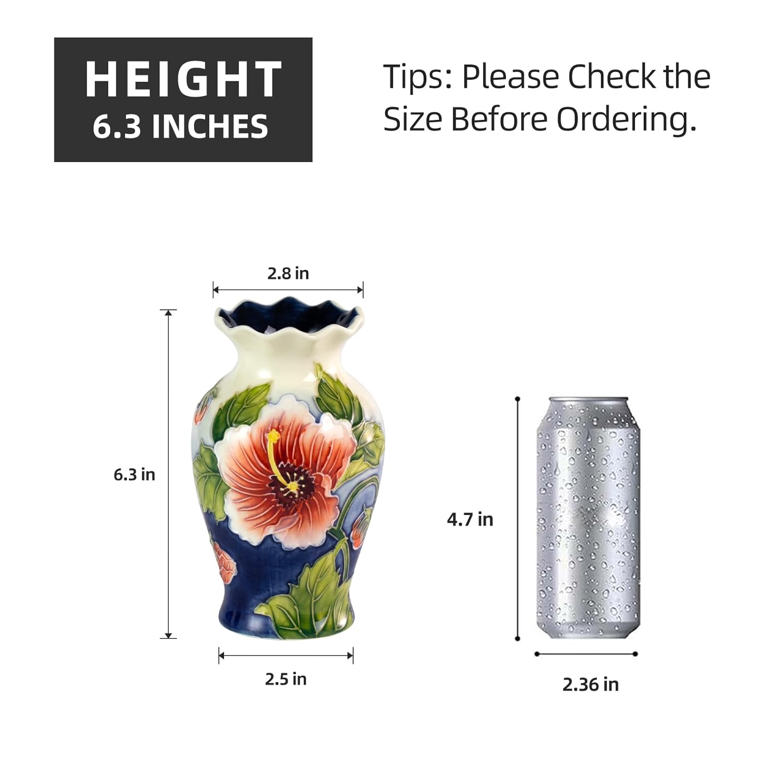 KAMMAK colored ceramic vase hand painted decorative vase