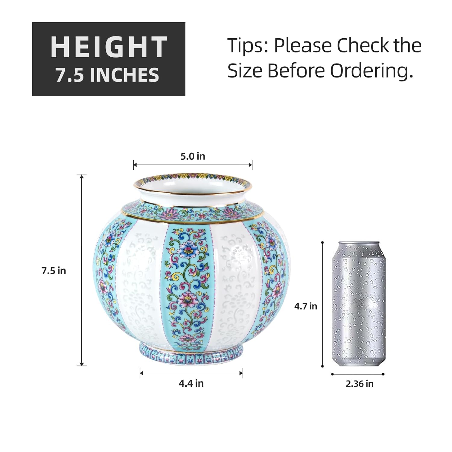 KAMMAK hand-painted ceramic vase with embossed floral texture