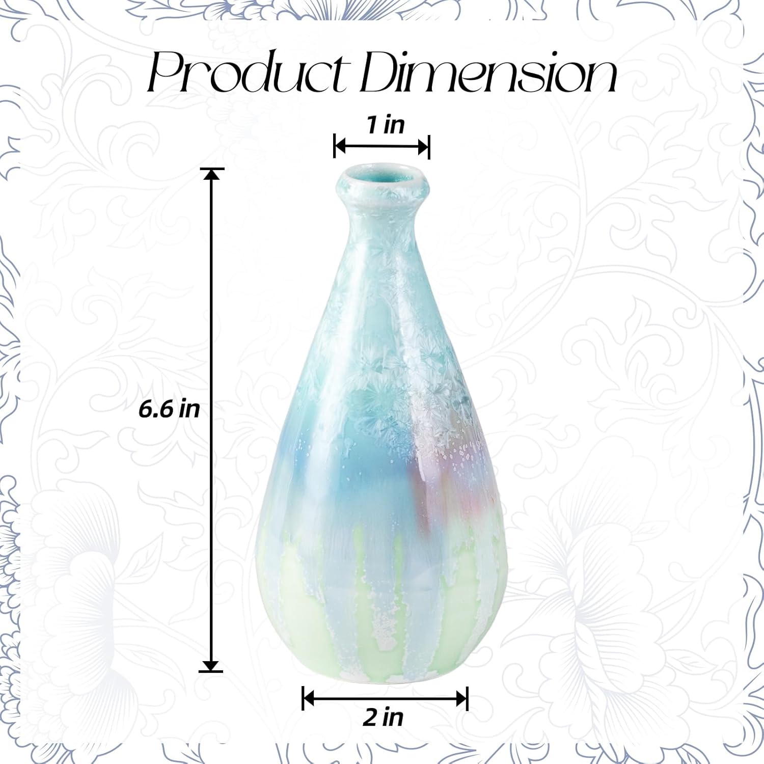 KAMMAK handcrafted colored ceramic vase with artistic glazed finish