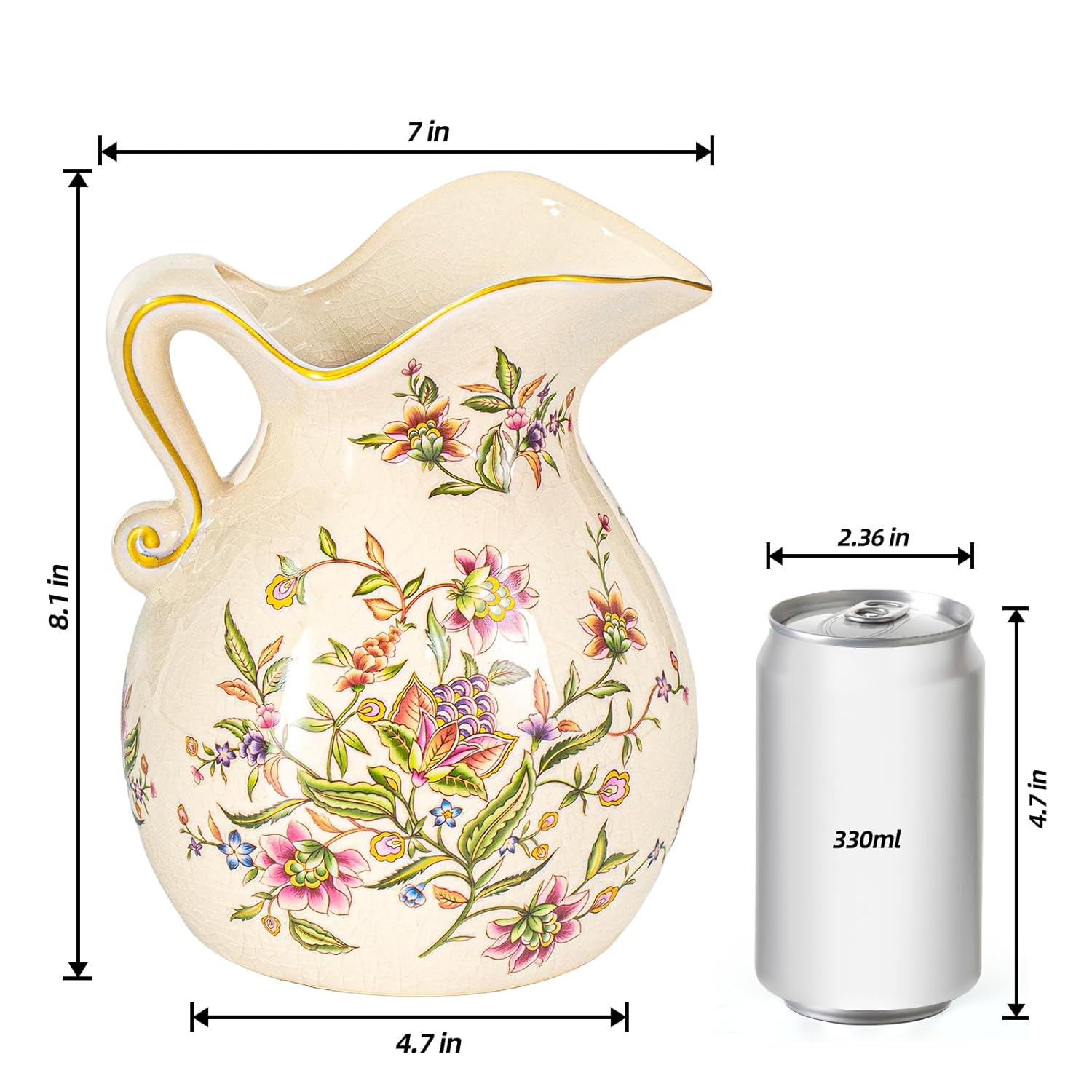 KAMMAK colored ceramic vase - hand painted decorative modern vase