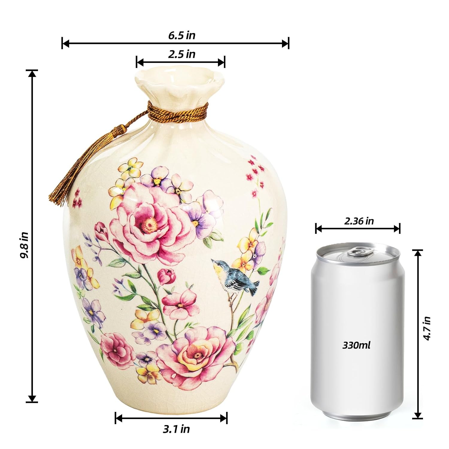 KAMMAK colored ceramic vase - beautiful hand-painted decorative modern vase