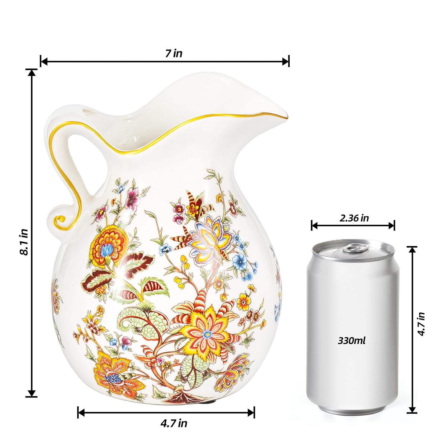 KAMMAK colored ceramic vase - beautiful hand-painted decorative modern vase