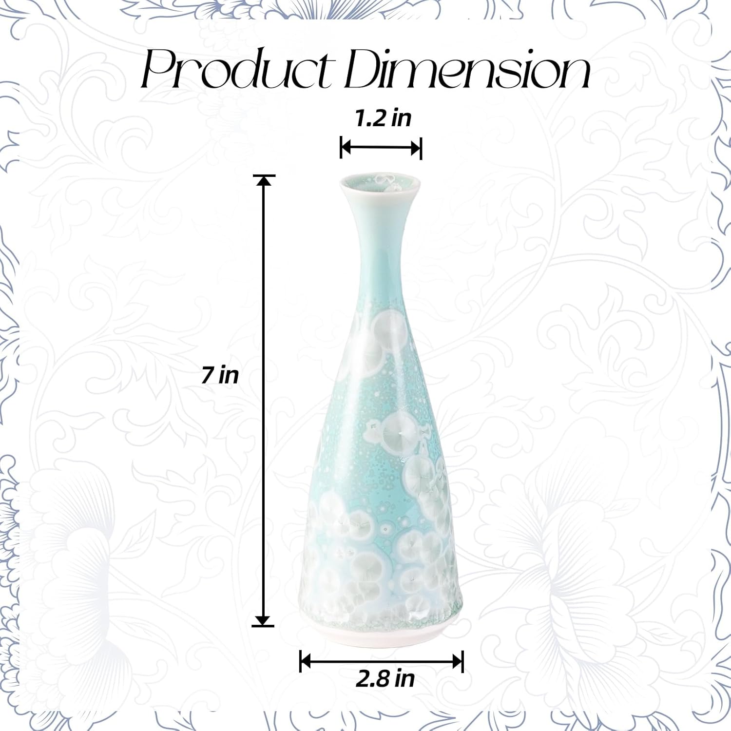 KAMMAK hand-painted ceramic vase with colorful glazed finish for elegant home decor