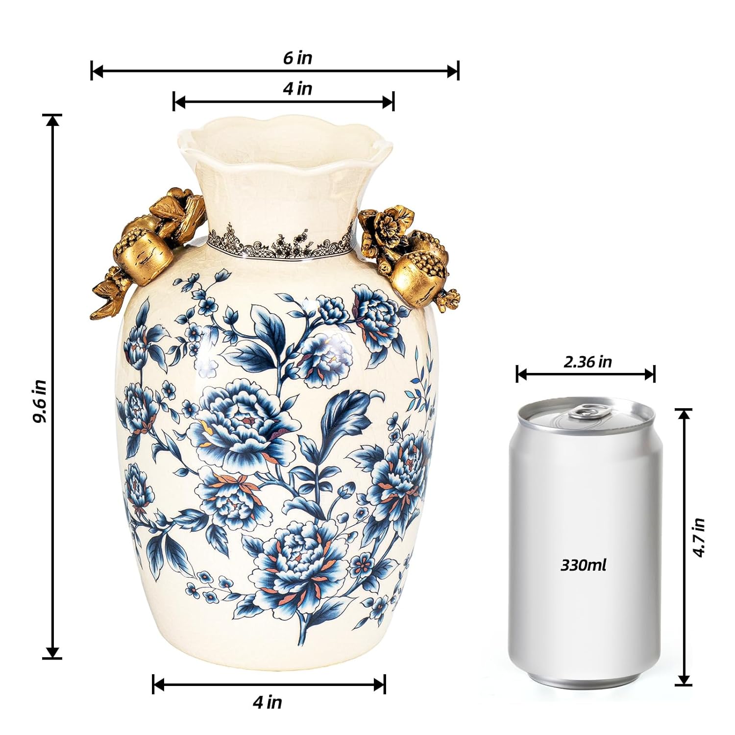 KAMMAK Colored Ceramic Vase - Beautiful Hand-painted Decorative Vase