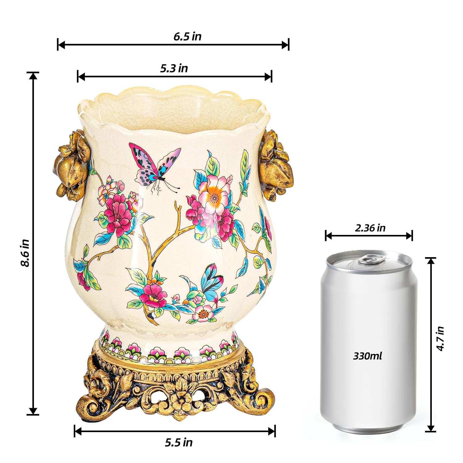 KAMMAK Colored Ceramic Vase - Beautiful Hand-painted Decorative Vase