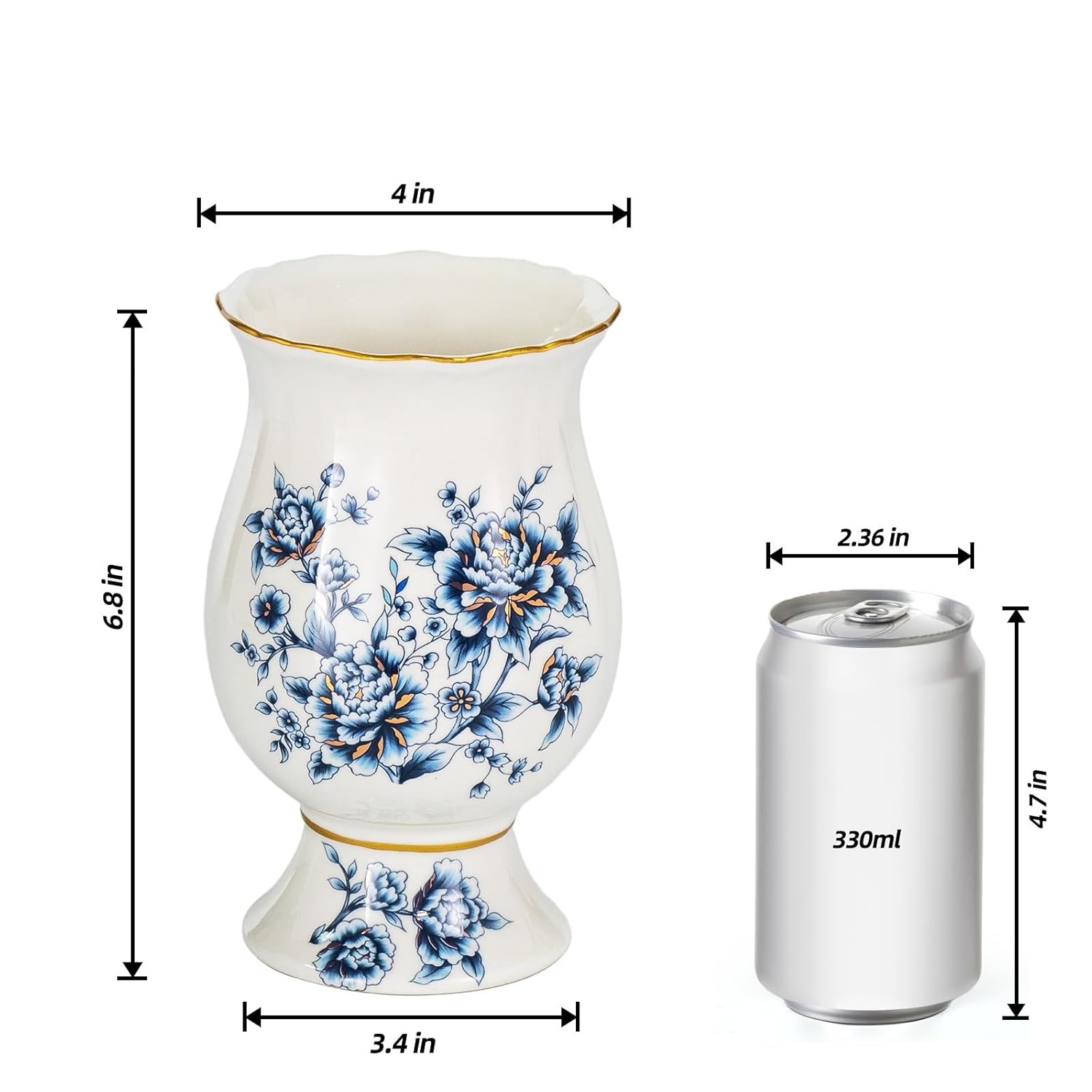KAMMAK Colored Ceramic Vase - Beautiful Hand-painted Decorative Vase