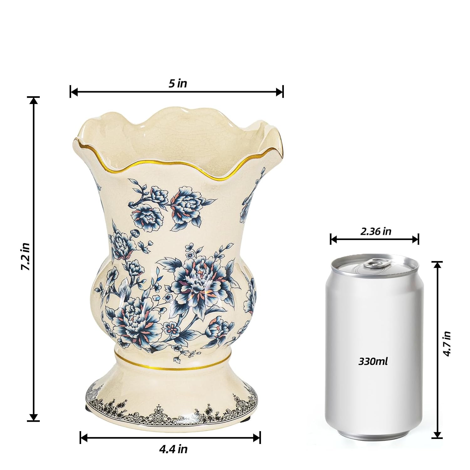 KAMMAK Colored Ceramic Vase - Beautiful Hand-painted Decorative Vase