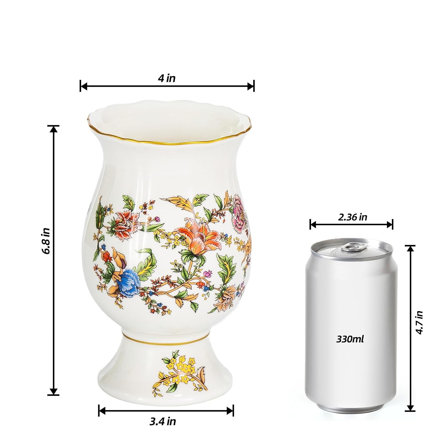 KAMMAK Colored Ceramic Vase - Beautiful Hand-painted Decorative Vase