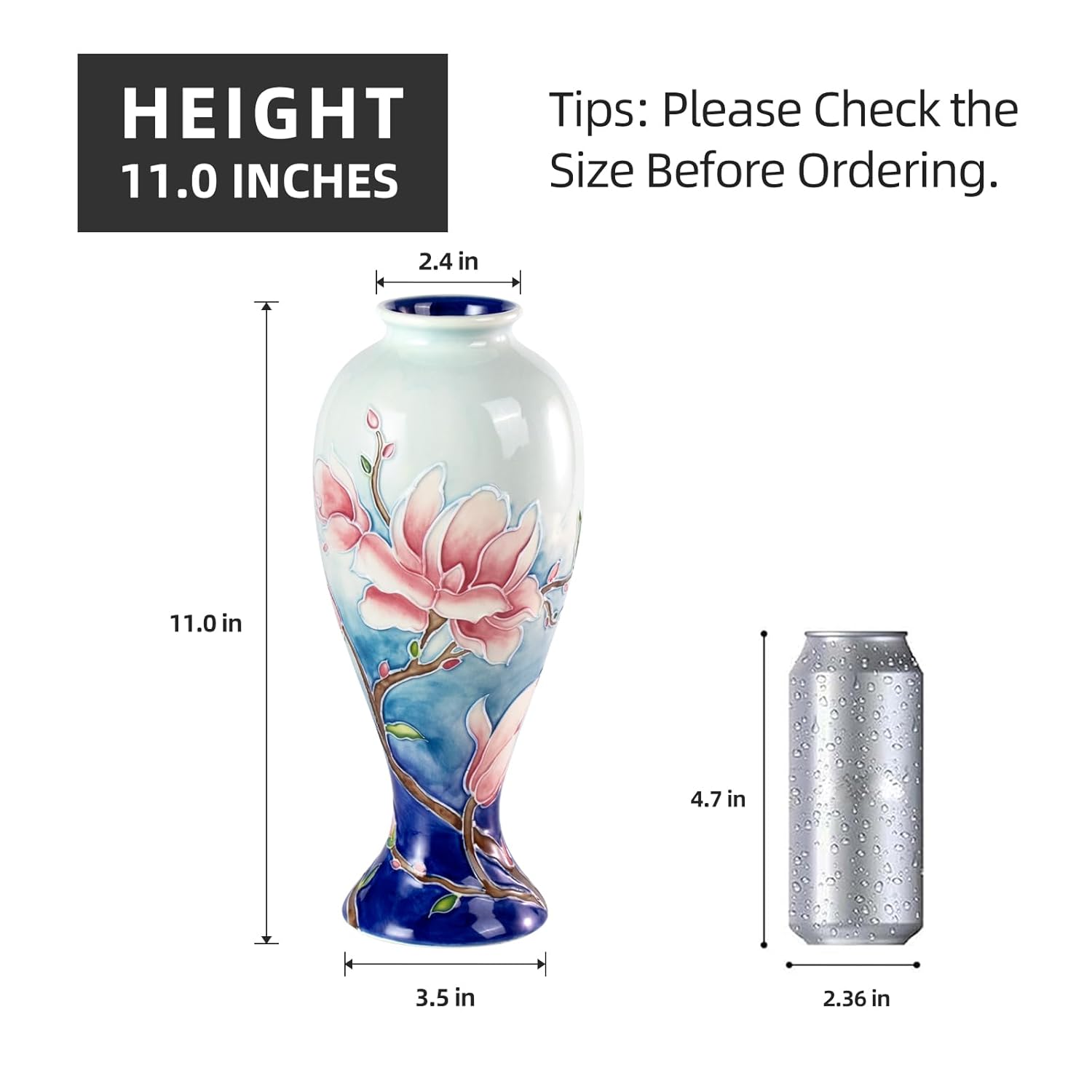 KAMMAK colored ceramic vase - hand painted decorative vase with embossed floral details