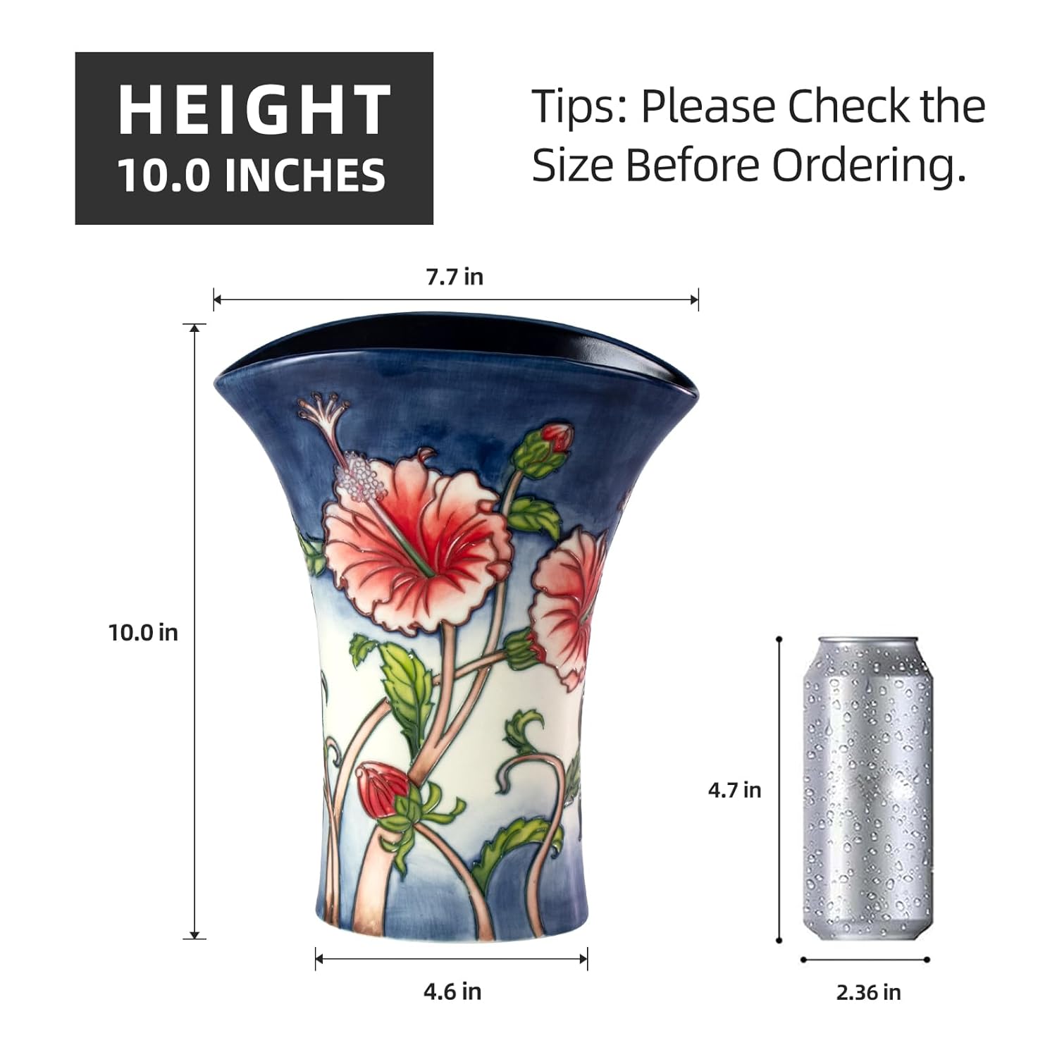 KAMMAK colored ceramic vase - hand-painted decorative vase with embossed floral details