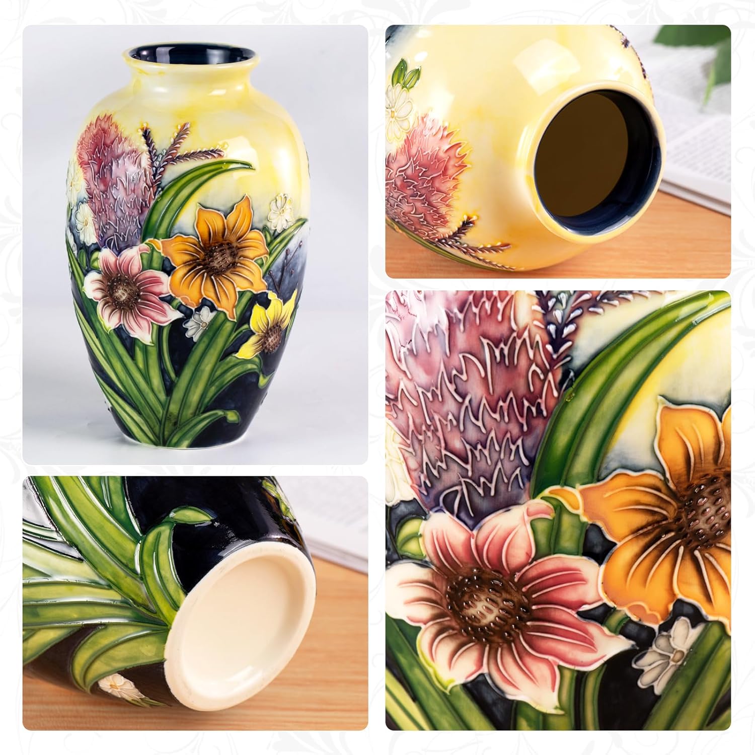 KAMMAK colored ceramic vase - hand painted ceramic detail image 3