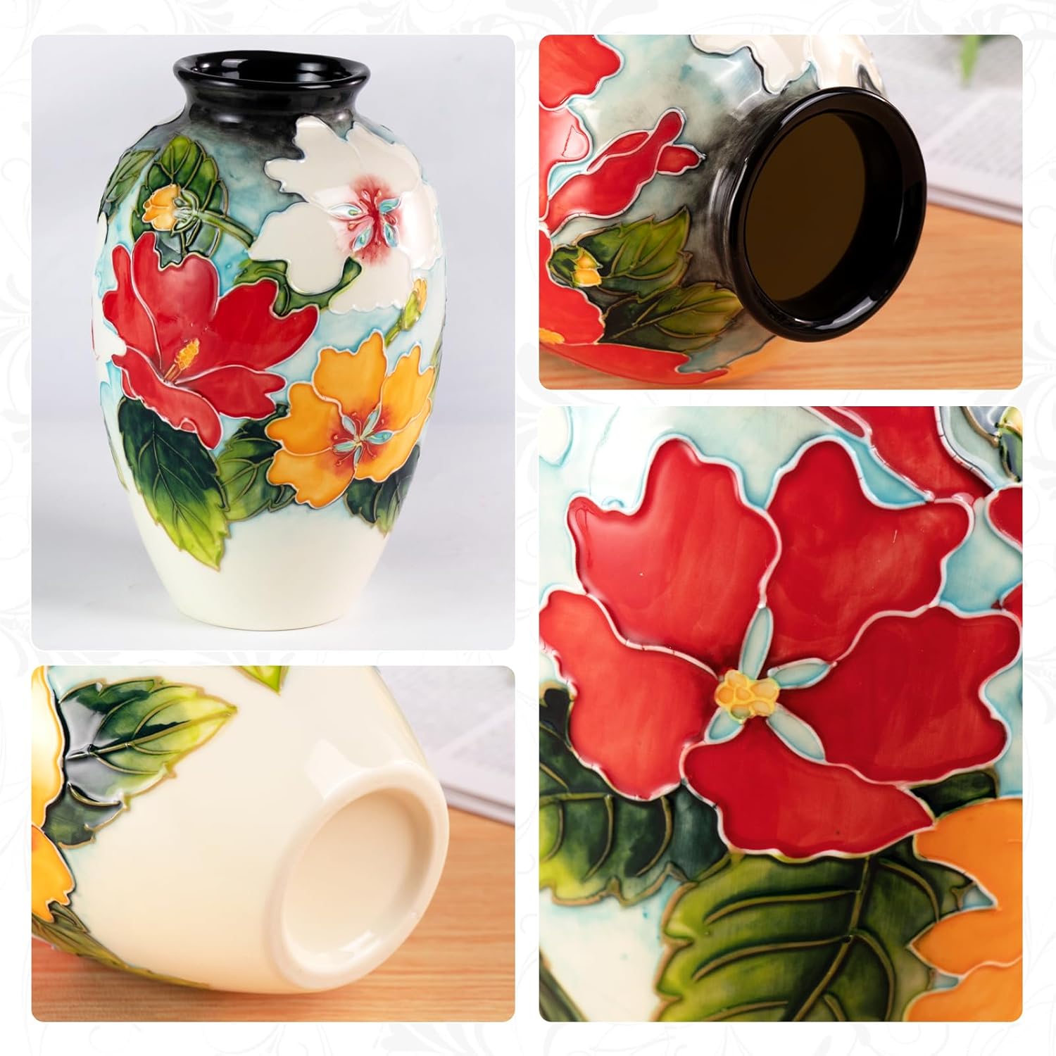 KAMMAK colored ceramic vase - hand painted ceramic detail image 3