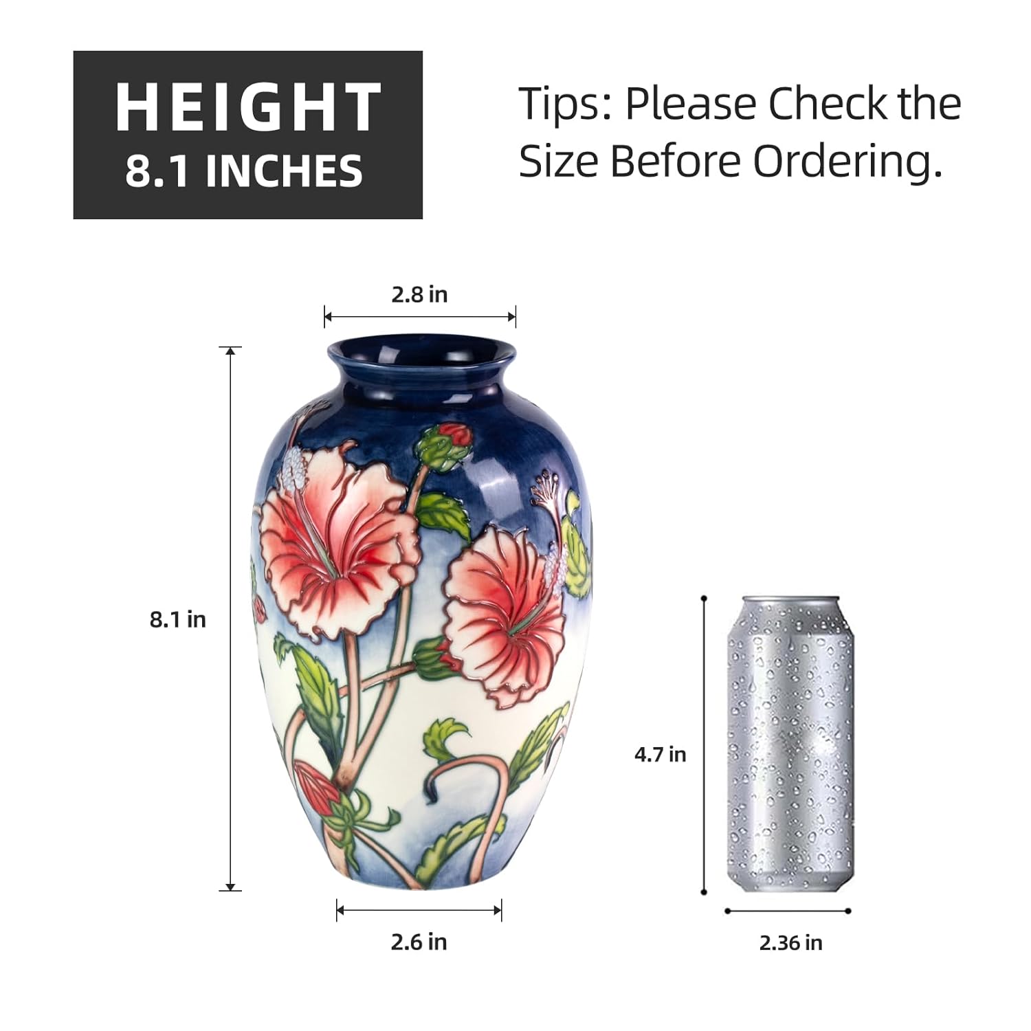 KAMMAK colored ceramic vase - hand painted decorative ceramic vase with embossed floral texture