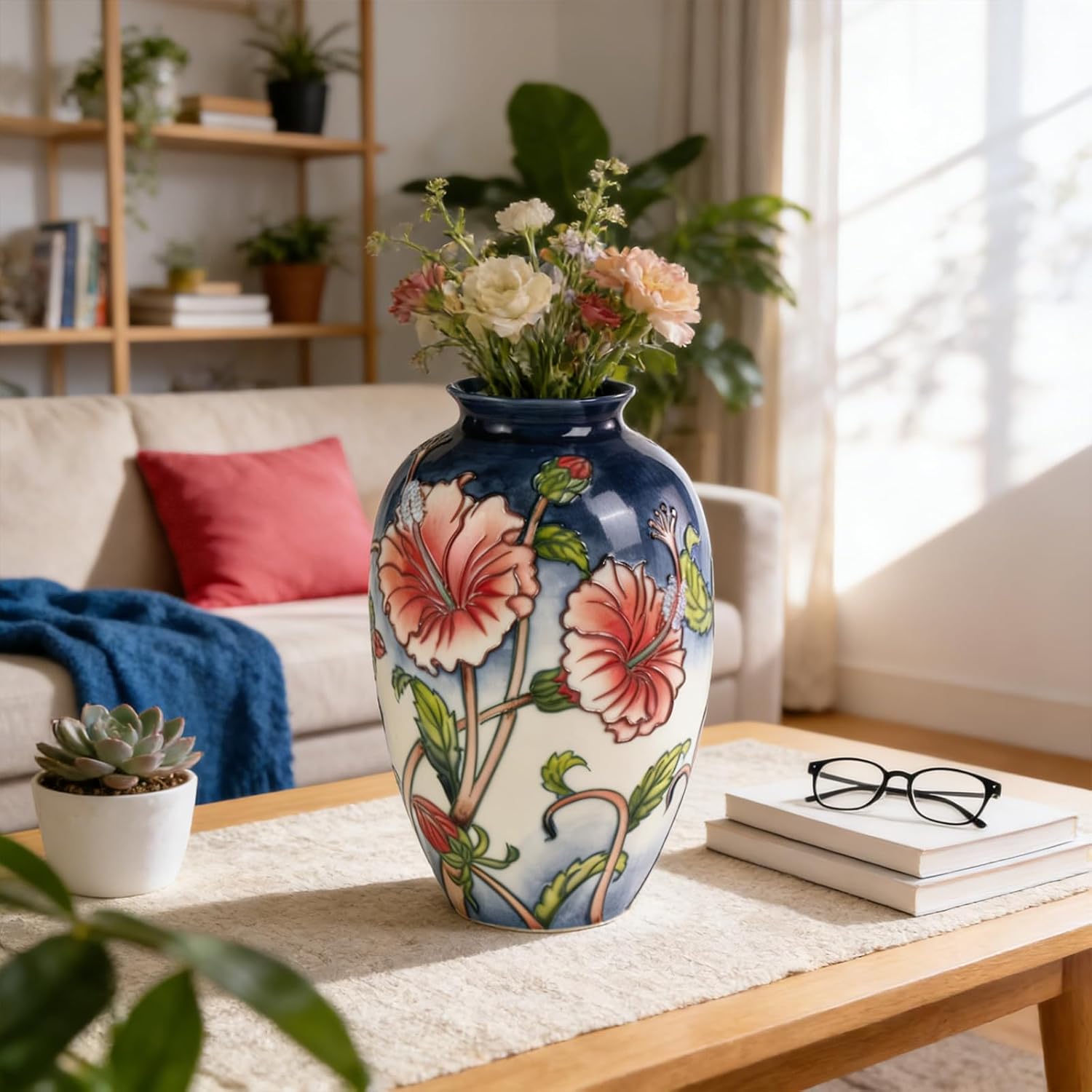 KAMMAK colored ceramic vase - embossed floral detail image 2