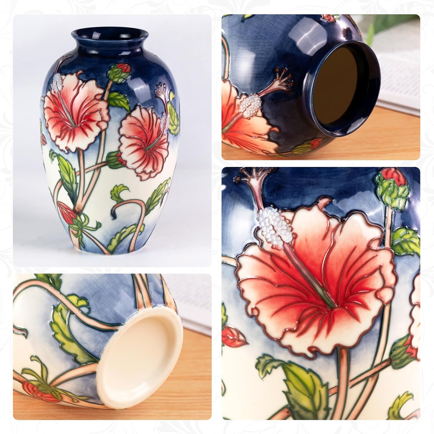 KAMMAK colored ceramic vase - hand painted ceramic detail image 3