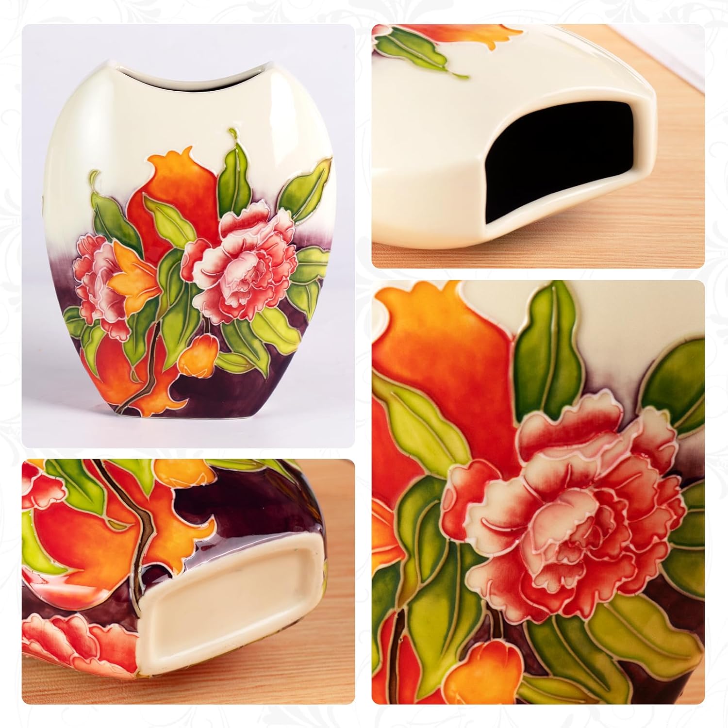 KAMMAK colored ceramic vase - hand painted ceramic detail image 3