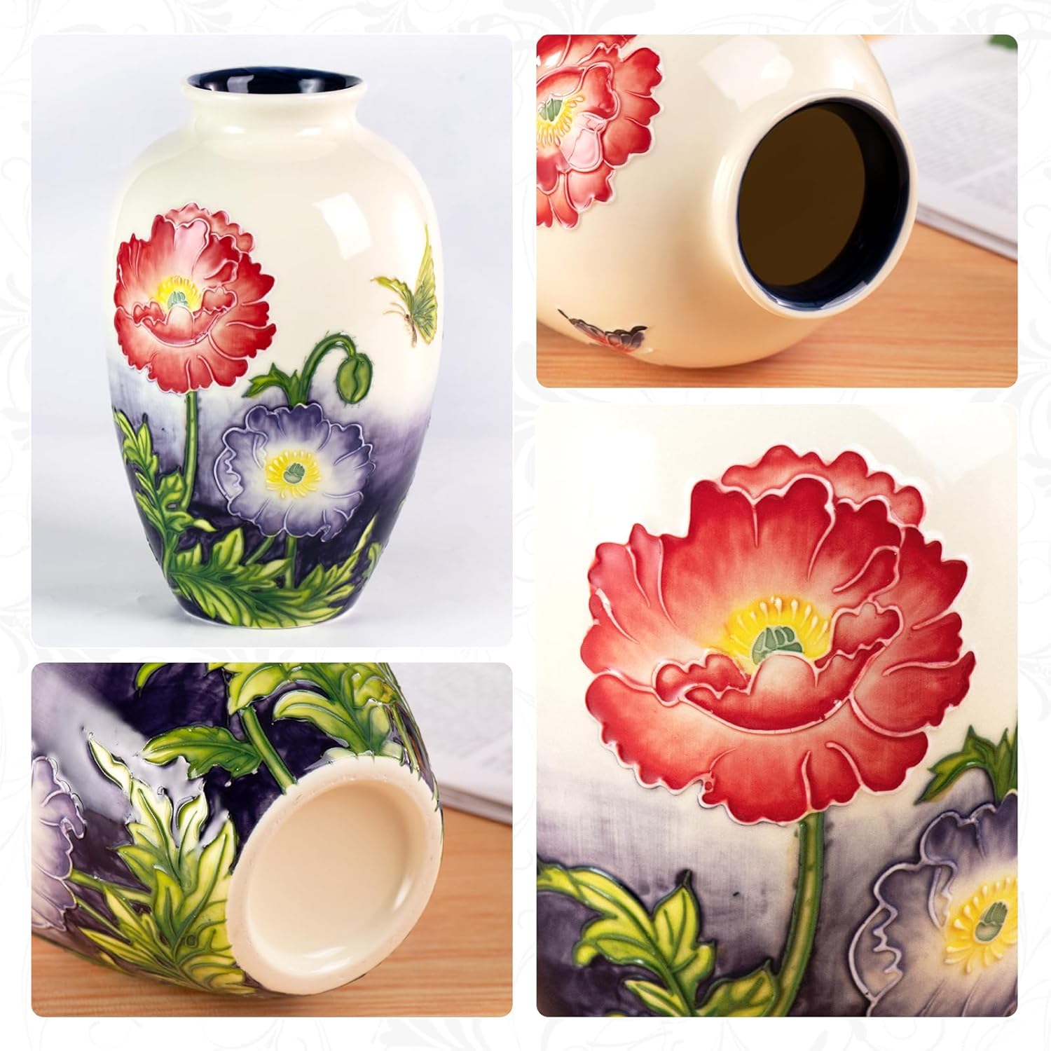 KAMMAK colored ceramic vase - hand painted ceramic detail image 3