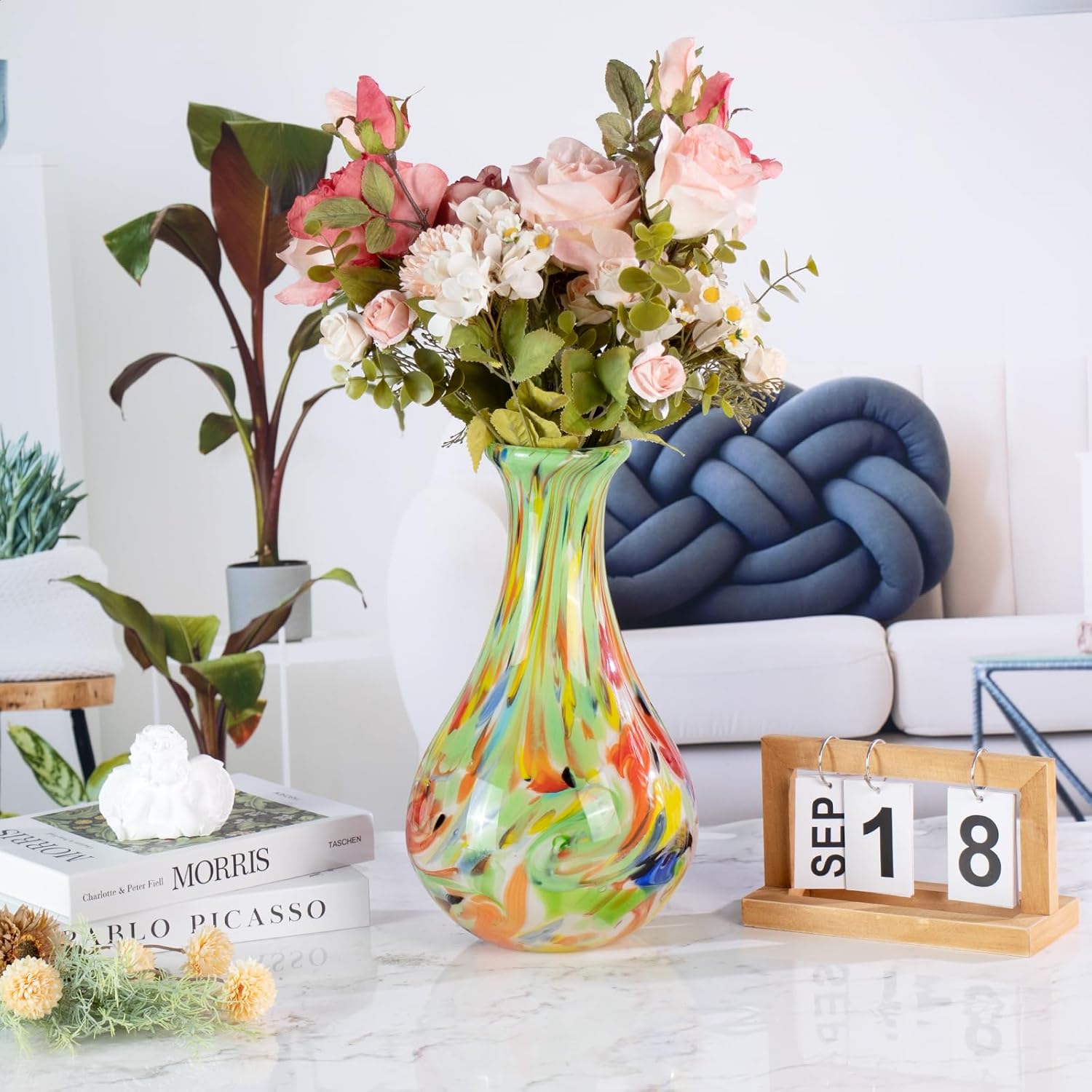 KAMMAK colorful glass flower vase - decorative display image 2