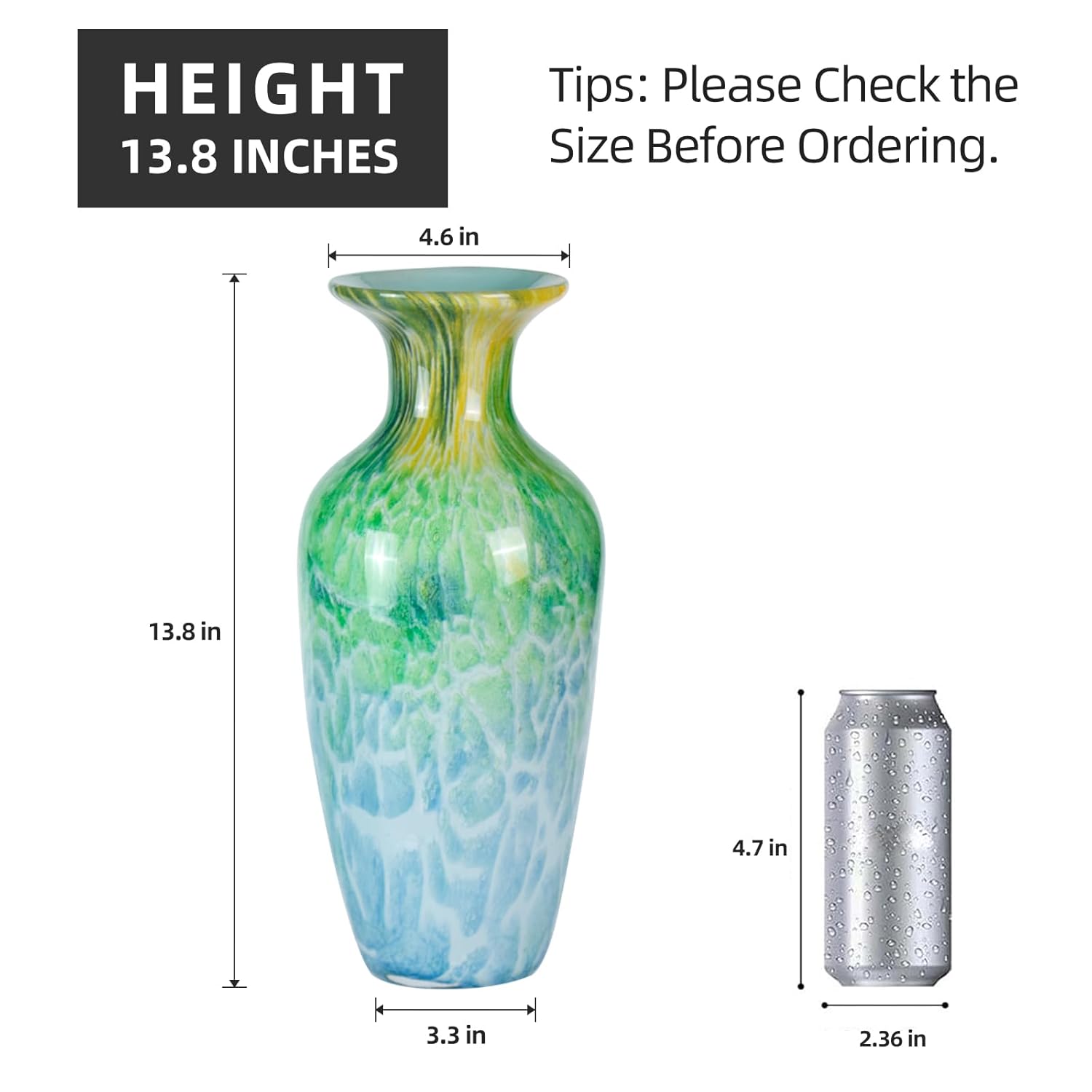 KAMMAK colored hand-blown glass flower vase with round calibre design