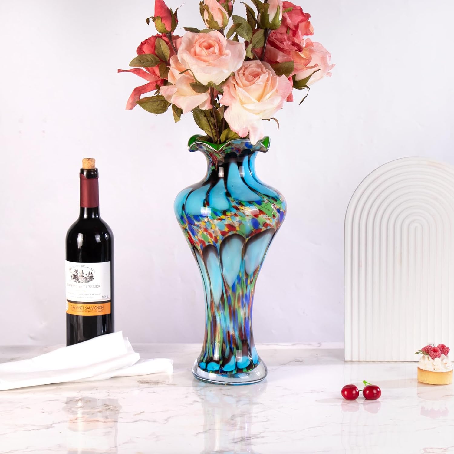 KAMMAK colorful glass flower vase - decorative display image 2