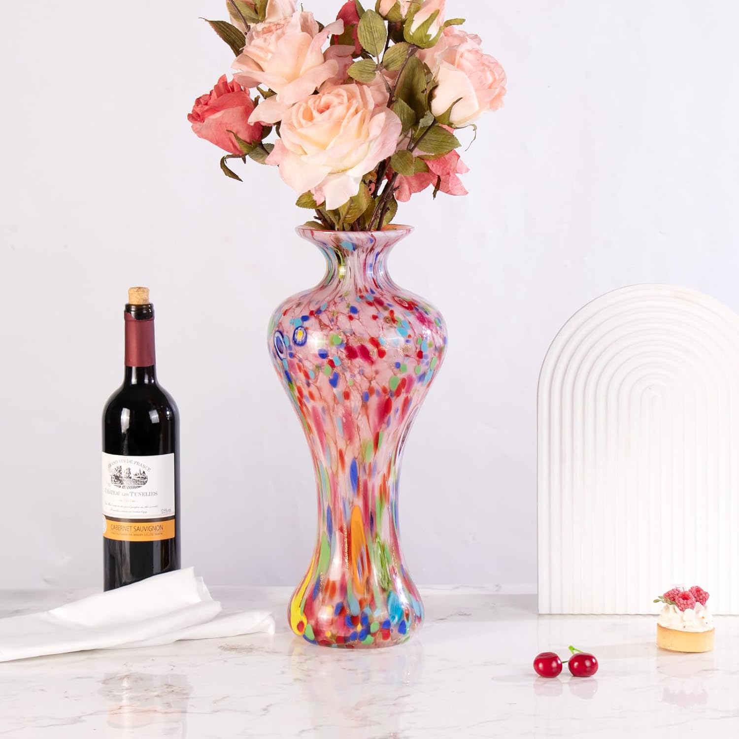 KAMMAK colorful glass flower vase - decorative display image 2