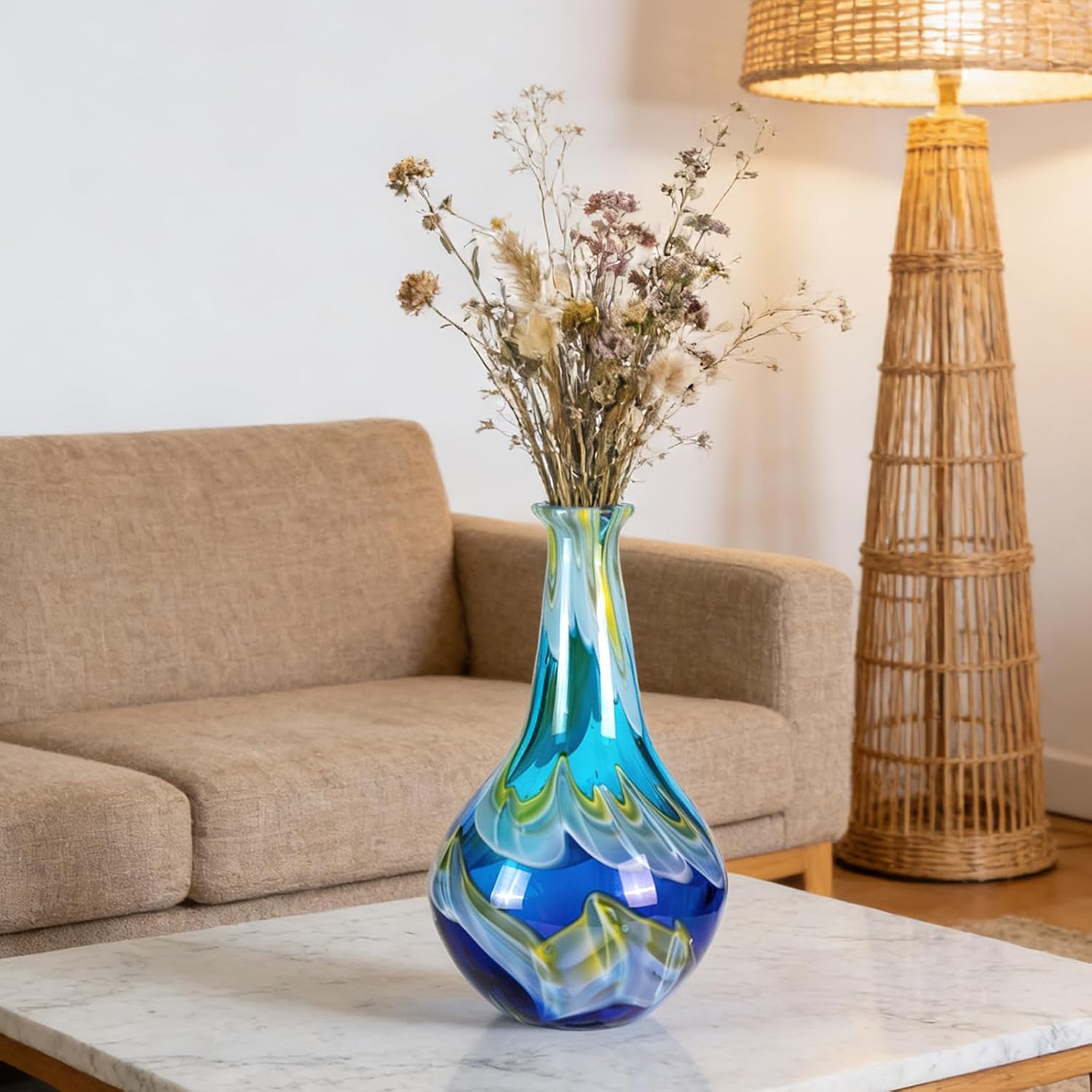 KAMMAK colorful glass flower vase - decorative display image 2