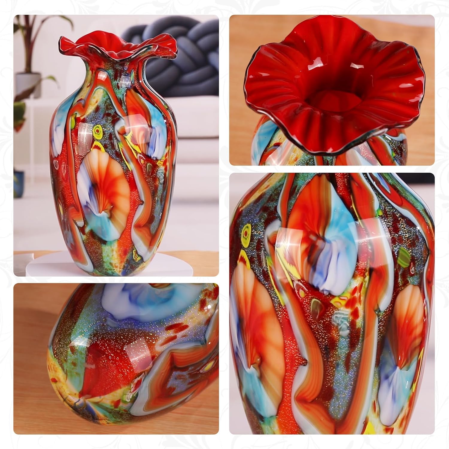 KAMMAK colored glass vase - modern art decorative vase