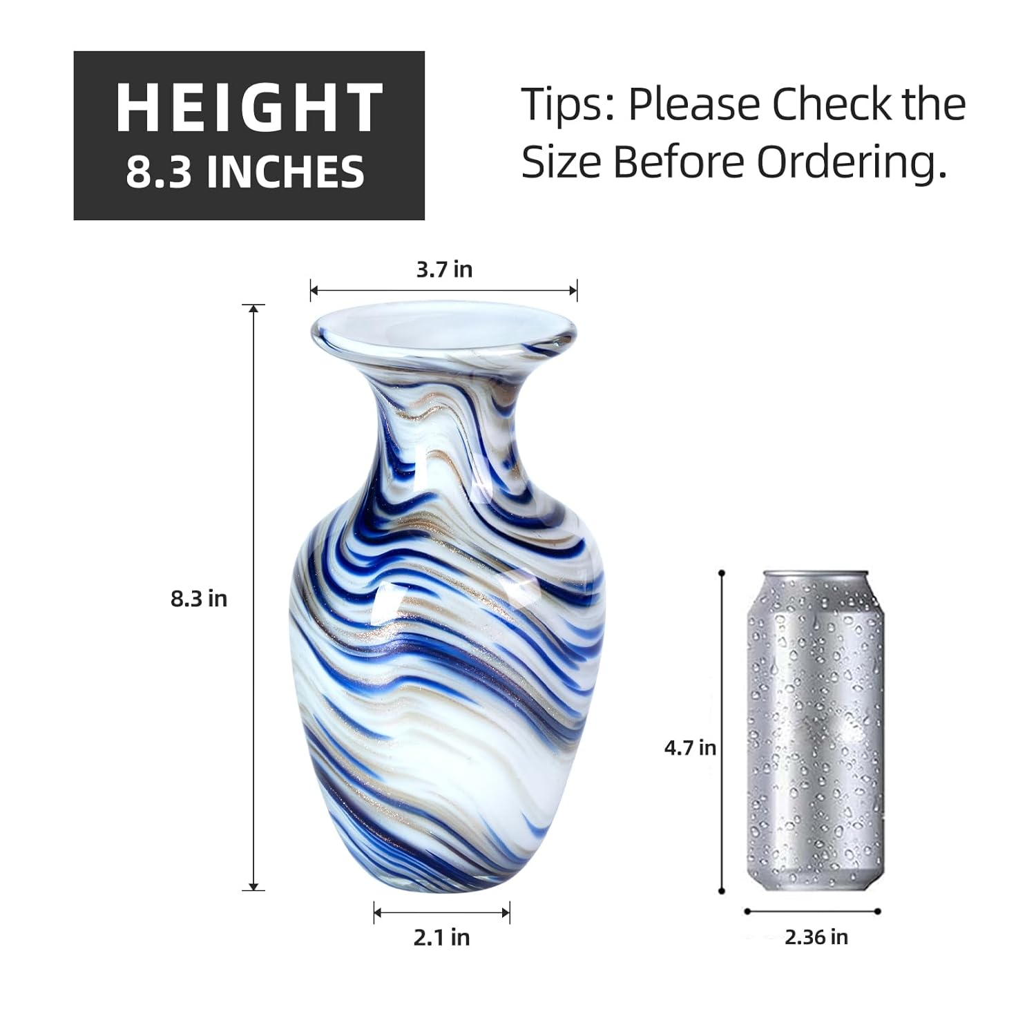 KAMMAK colorful hand-blown decorative glass vase