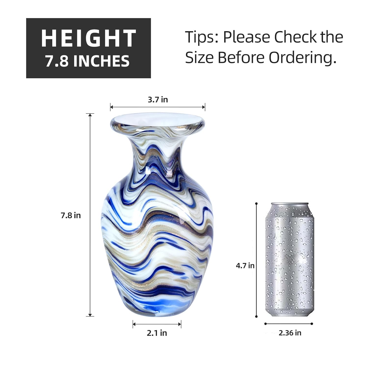 KAMMAK colorful hand-blown decorative glass vase
