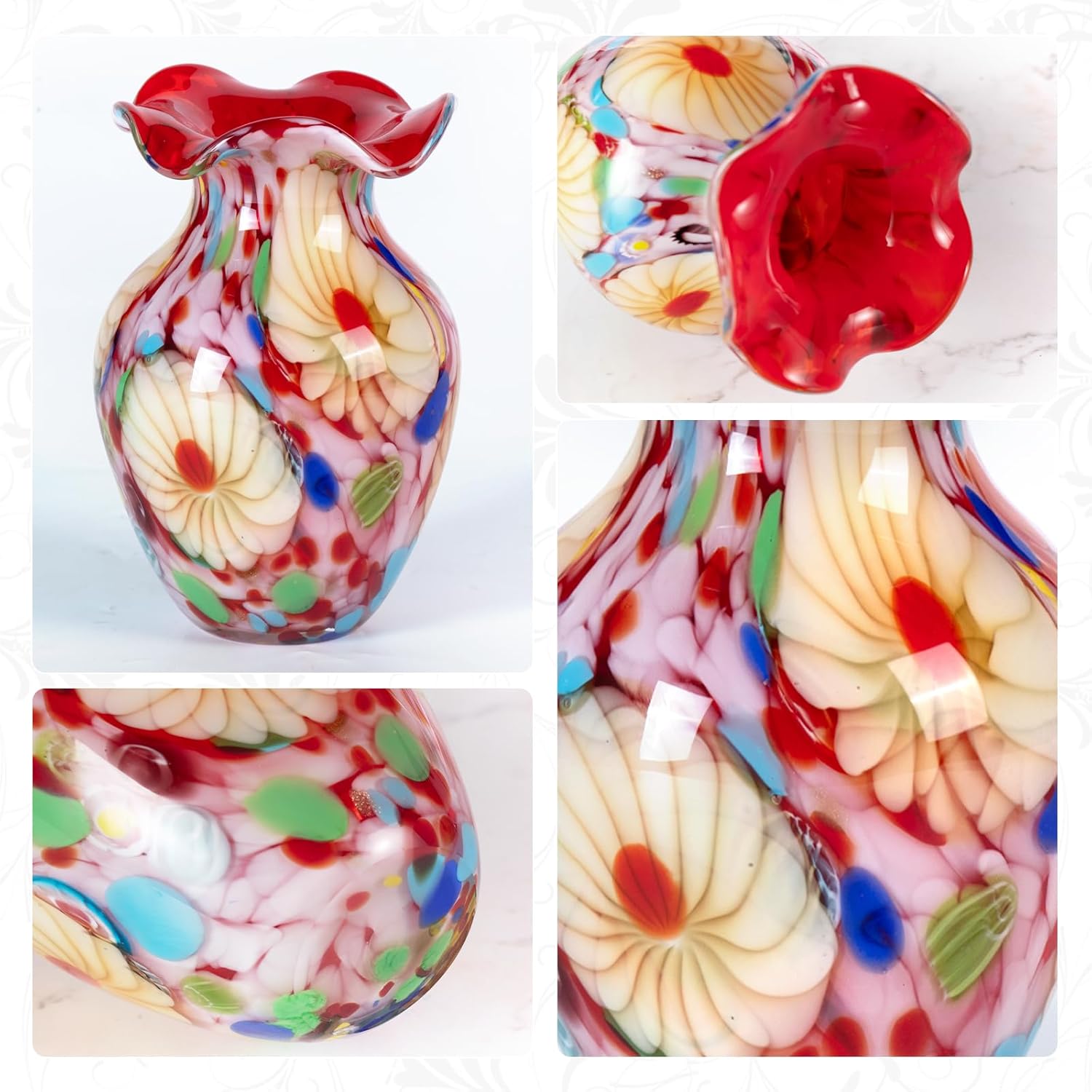 KAMMAK decorative glass vase detail image 3