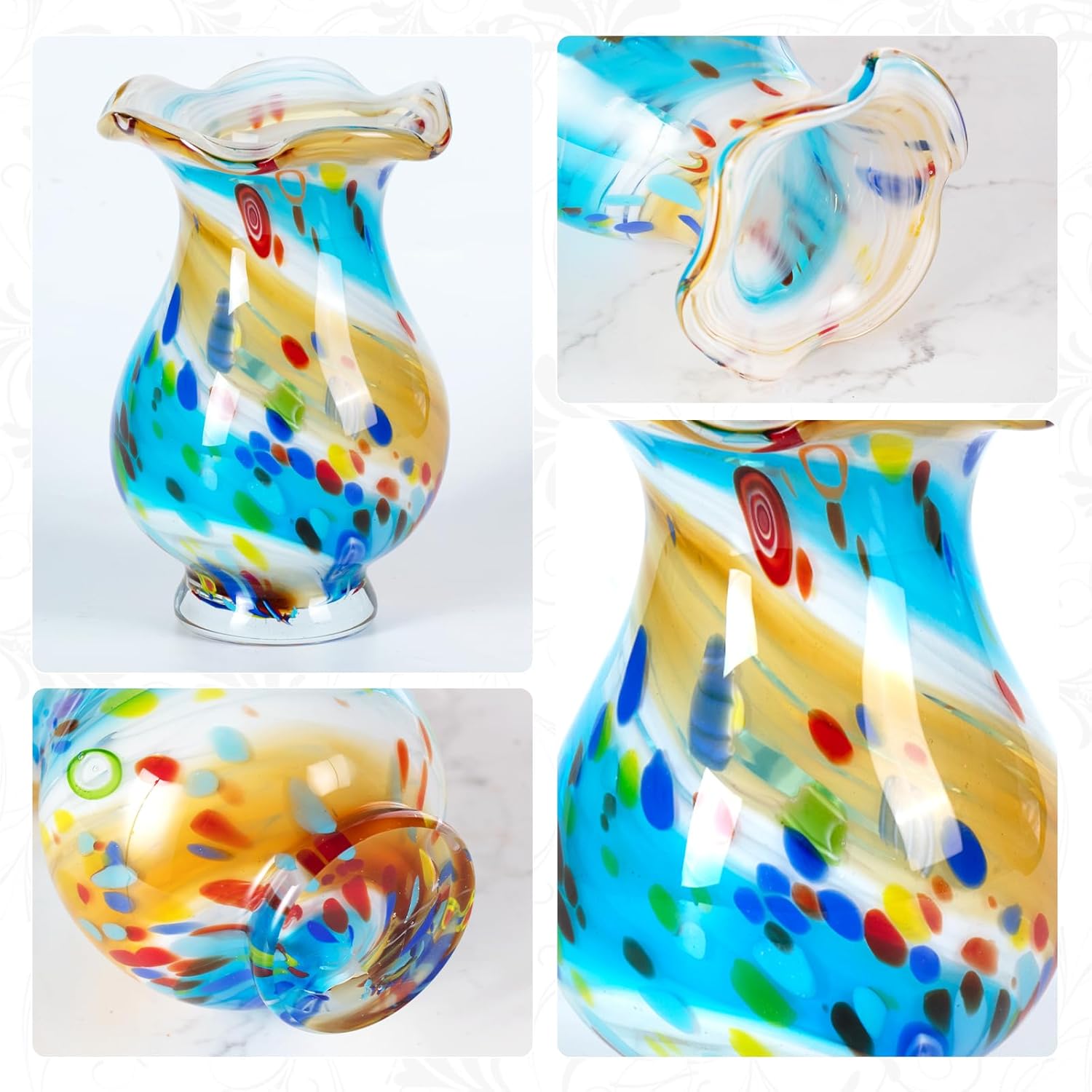 KAMMAK decorative glass vase detail image 3