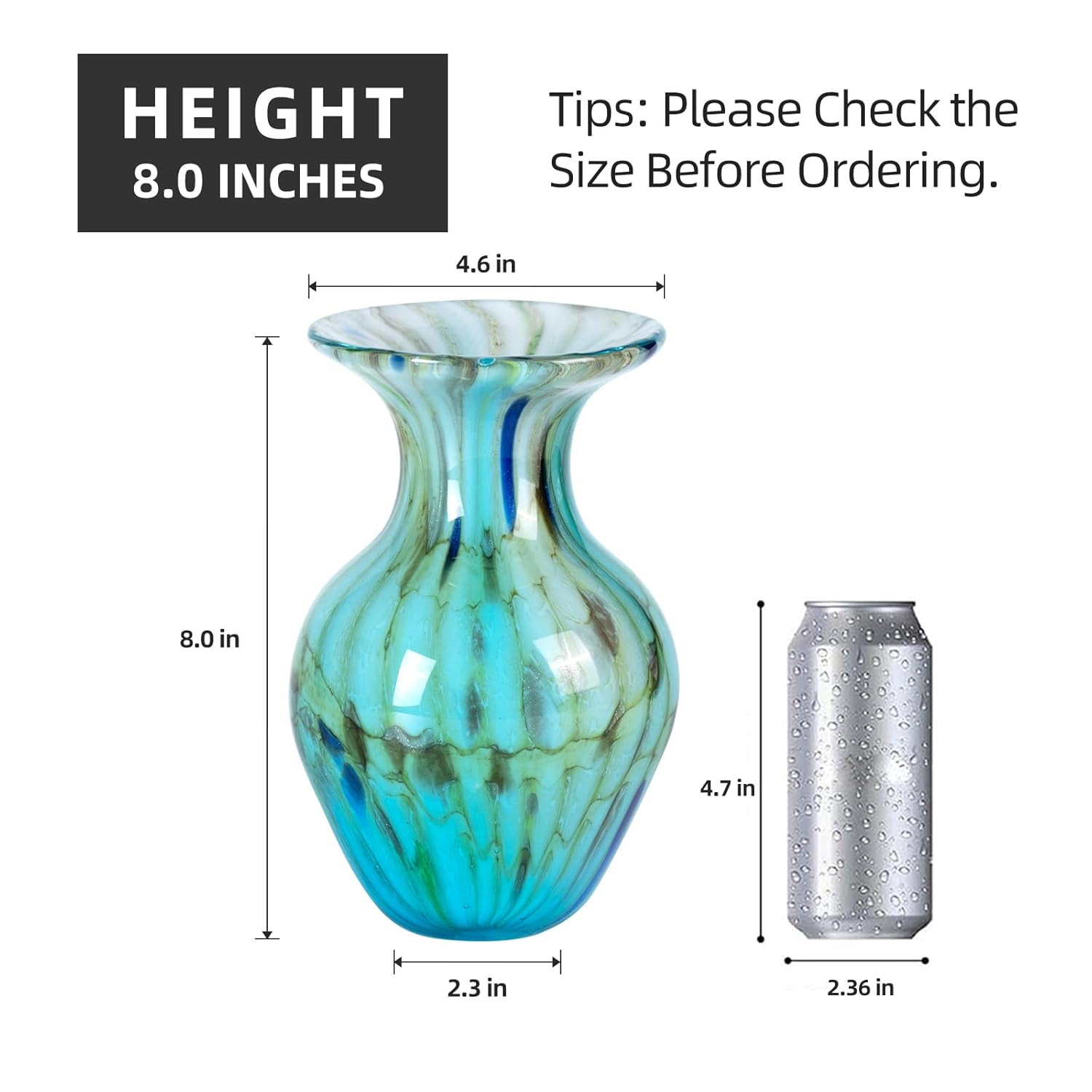 KAMMAK colorful hand-blown decorative glass vase