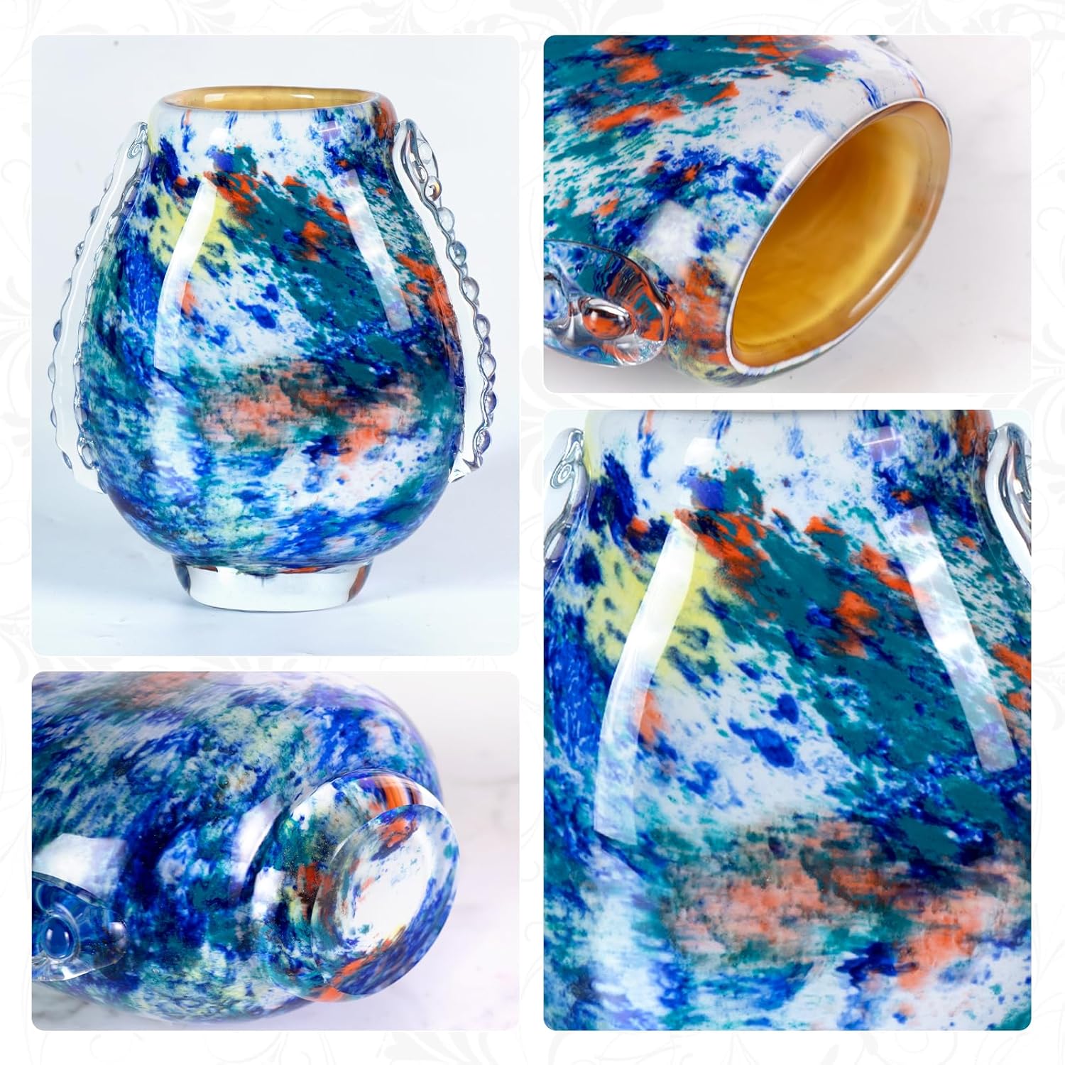 KAMMAK colorful glass vase detail image 3