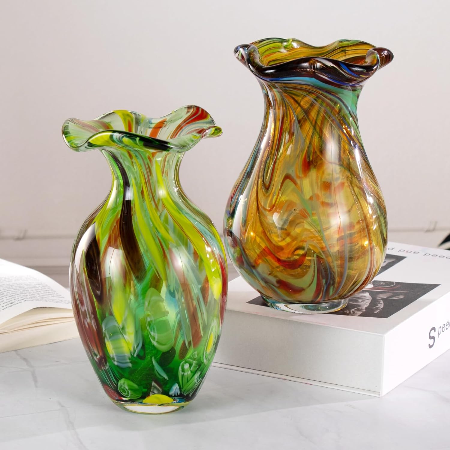 KAMMAK colorful glass vase detail image 1
